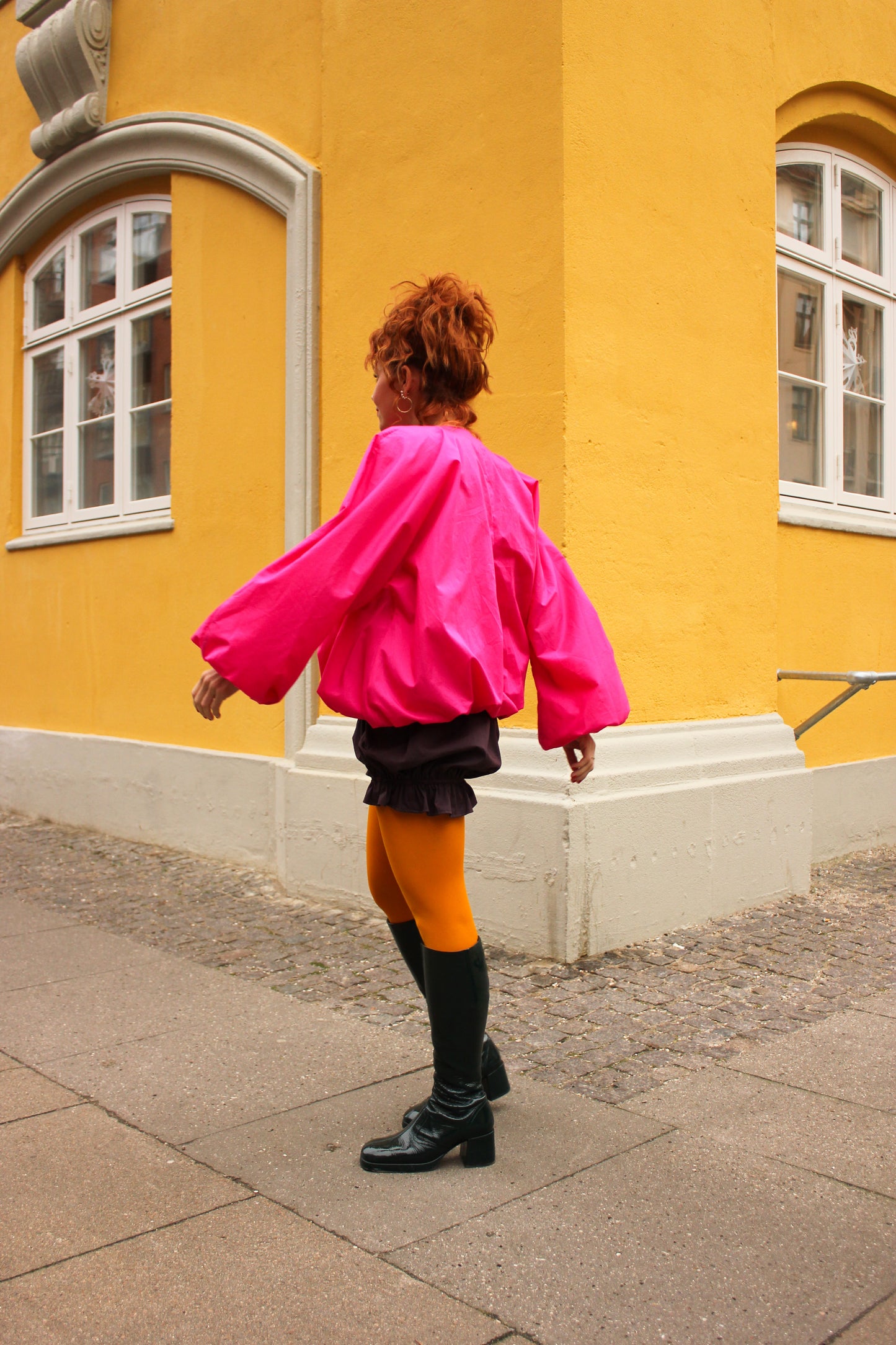 Babette Balloon Blouse - Glossy Pink