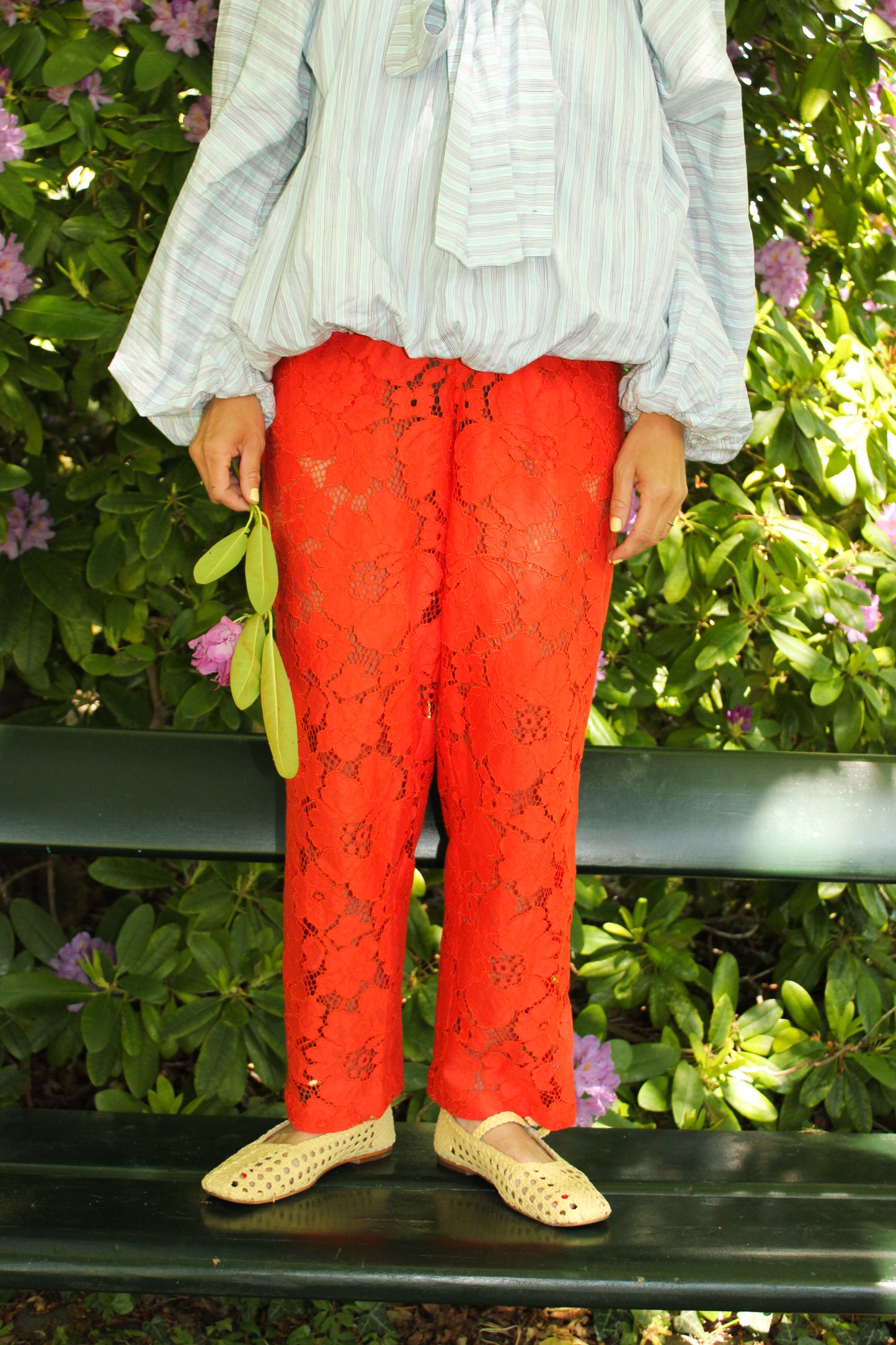 Prysselius Lace Pants - Mandarin Red