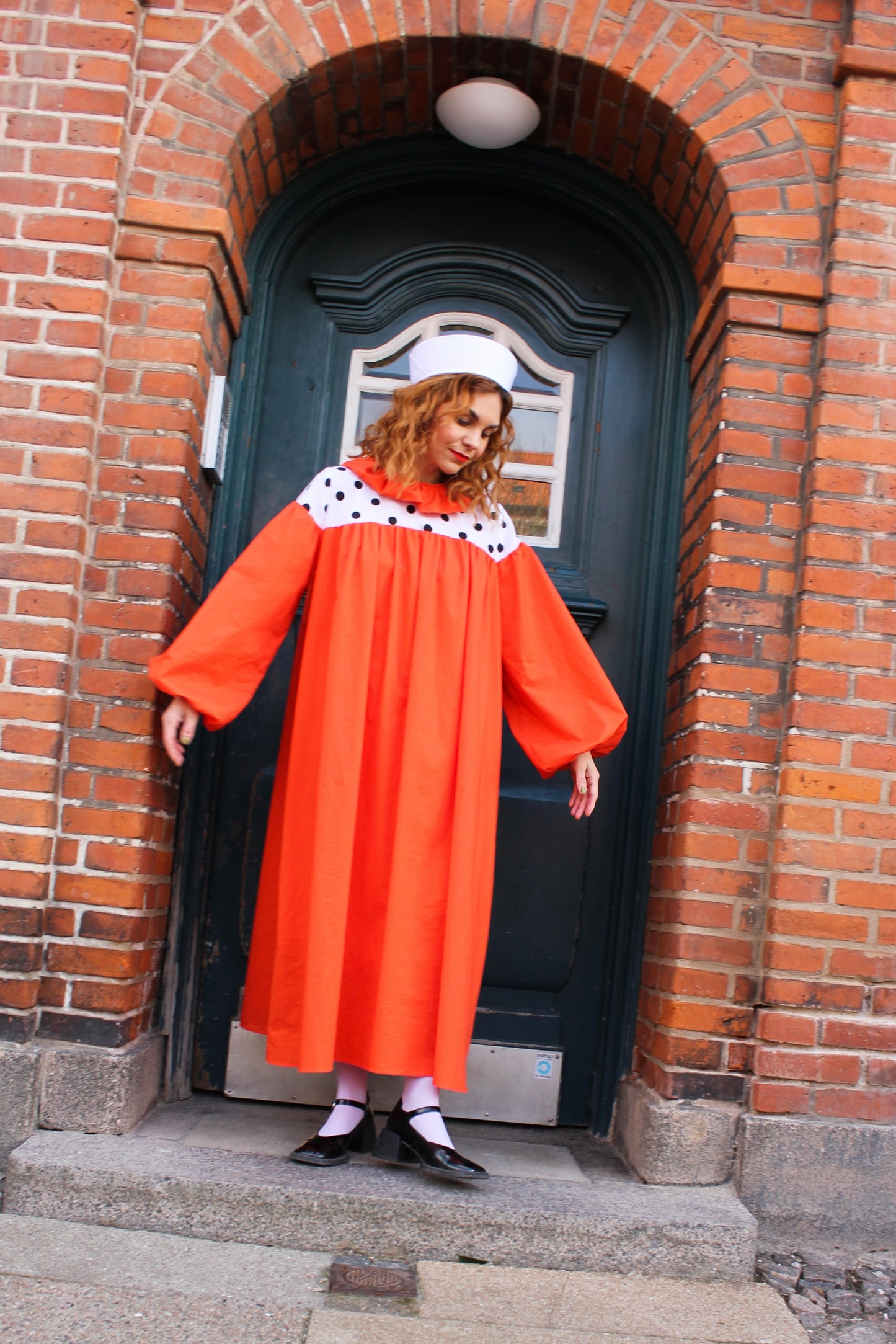 Ruthie Ruffle Dress Maxi - Burning Mandarin