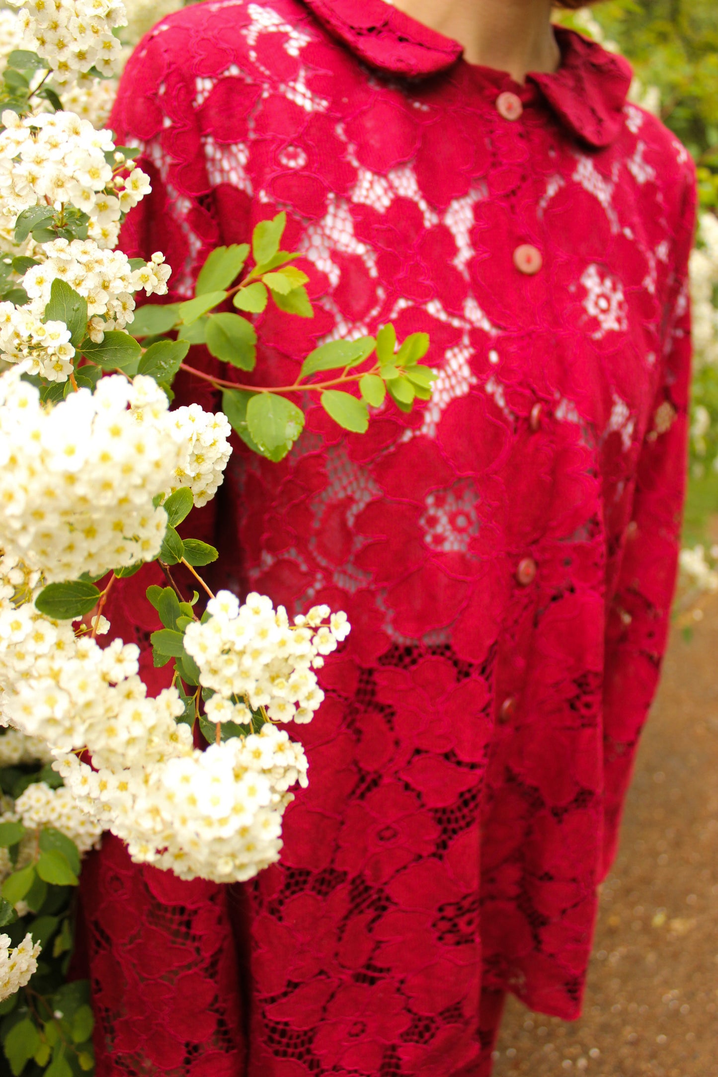 Prysselius Lace Shirt - Butterfly Burgundy
