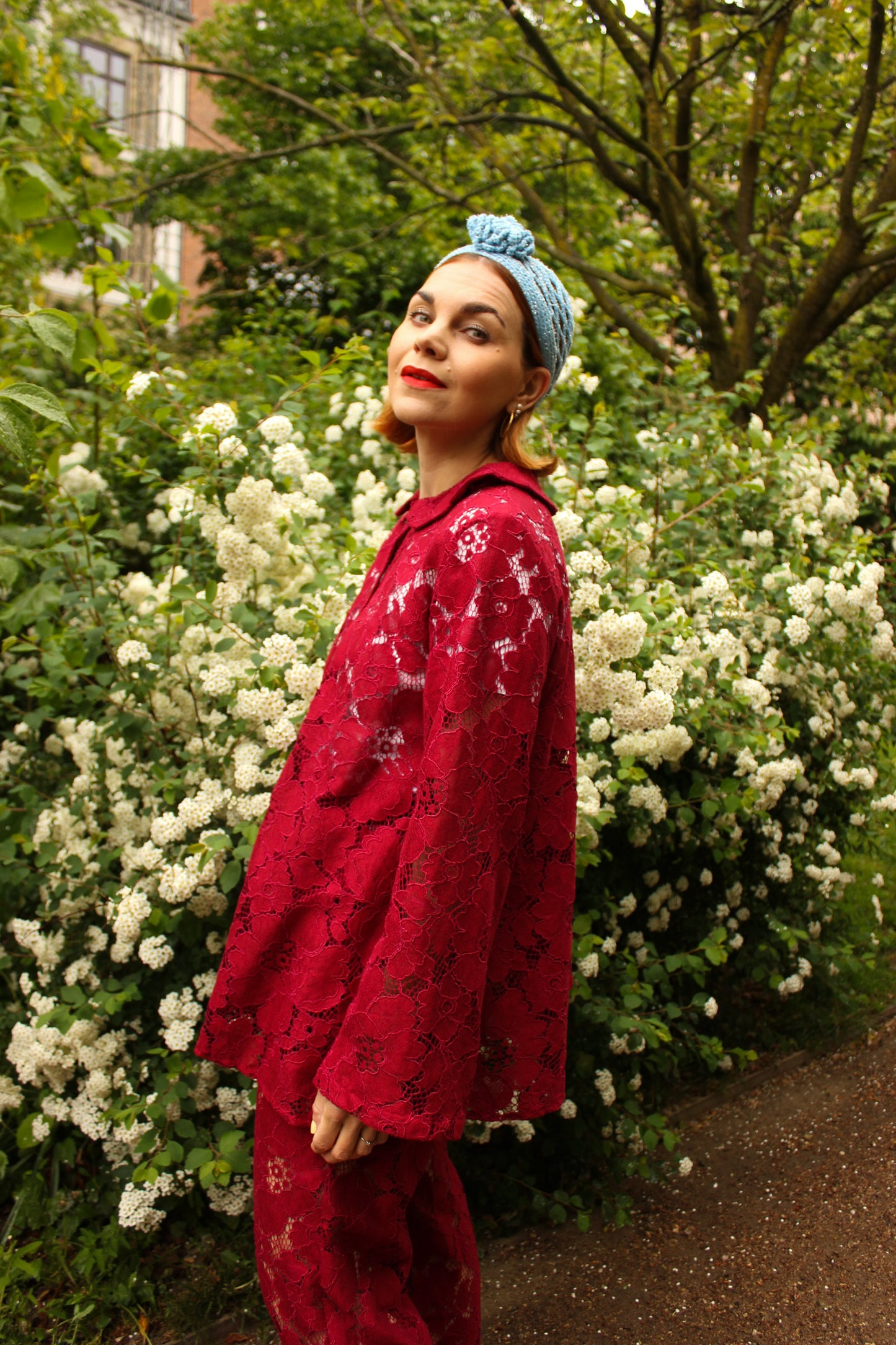 Prysselius Lace Shirt - Butterfly Burgundy