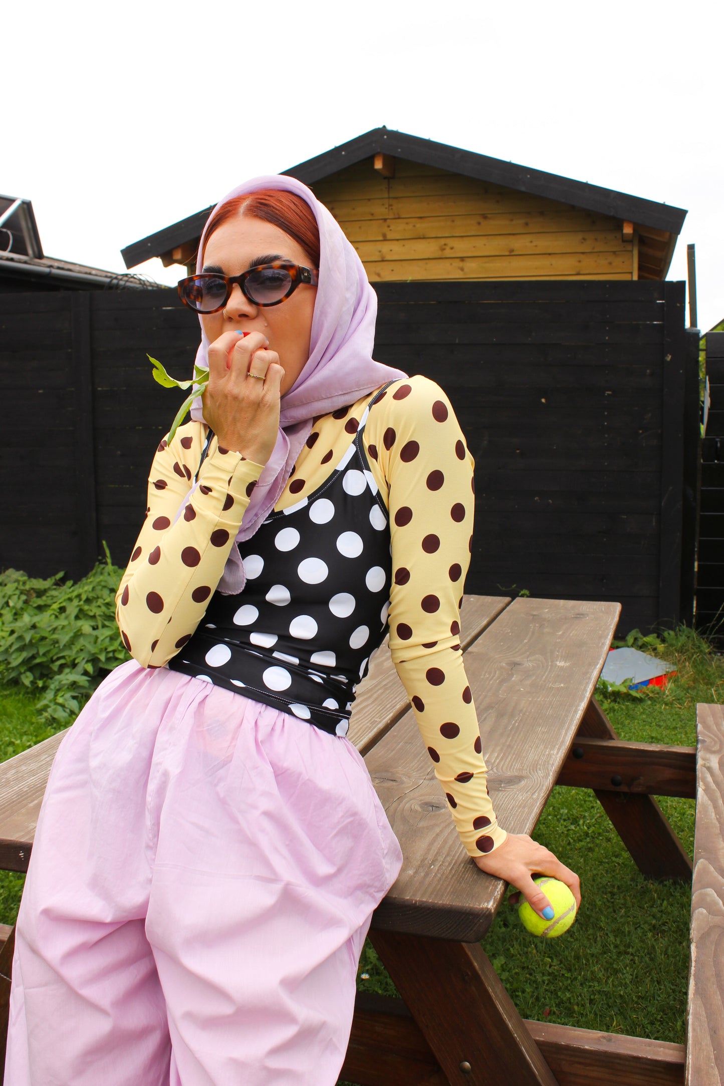 Balula Singlet - Black Dottie READY TO SHIP
