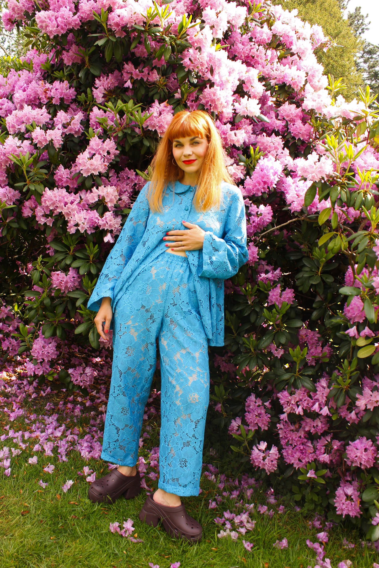 Prysselius Lace Pants - Azure Blue