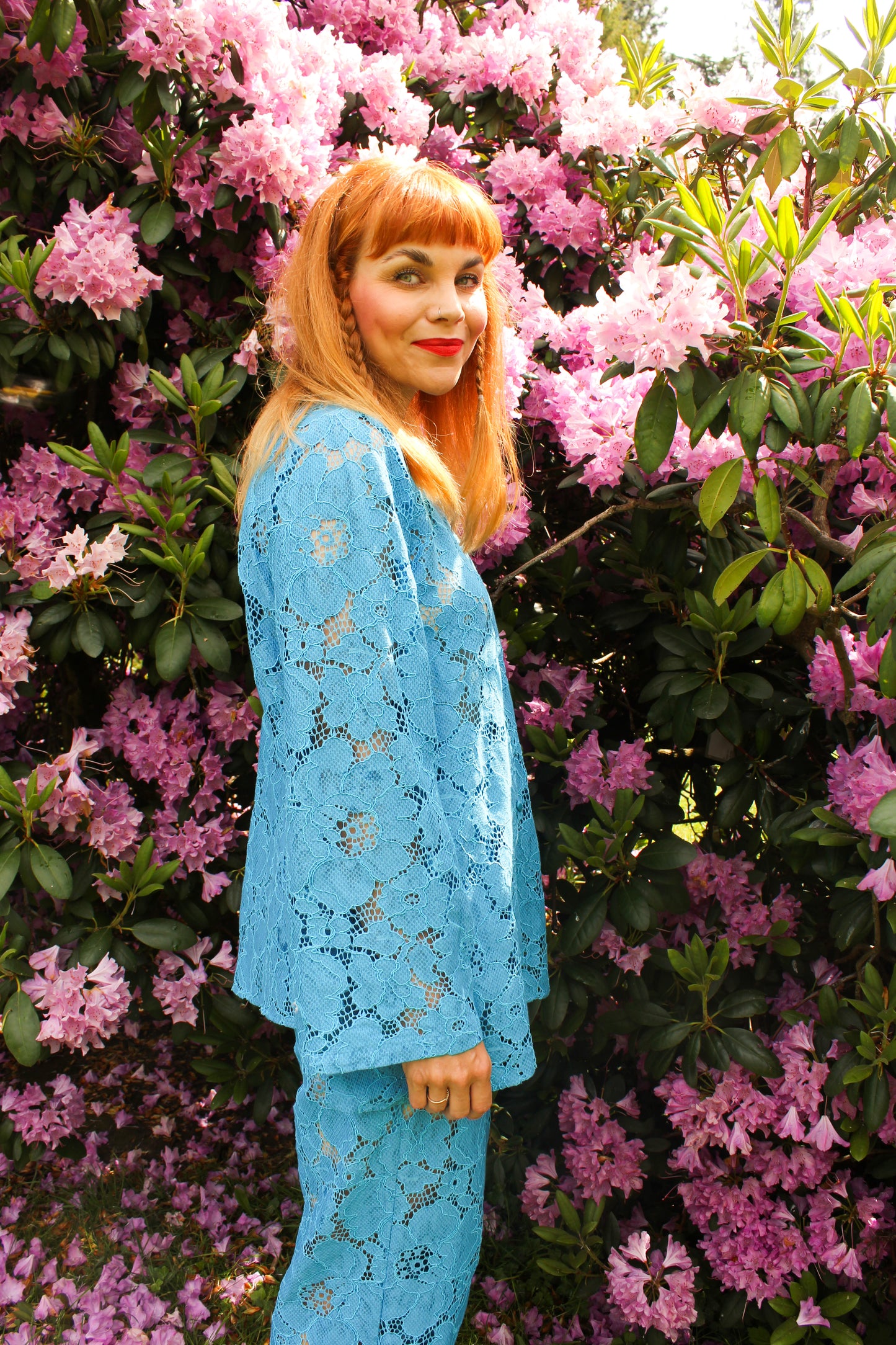 Prysselius Lace Shirt - Azure Blue XL