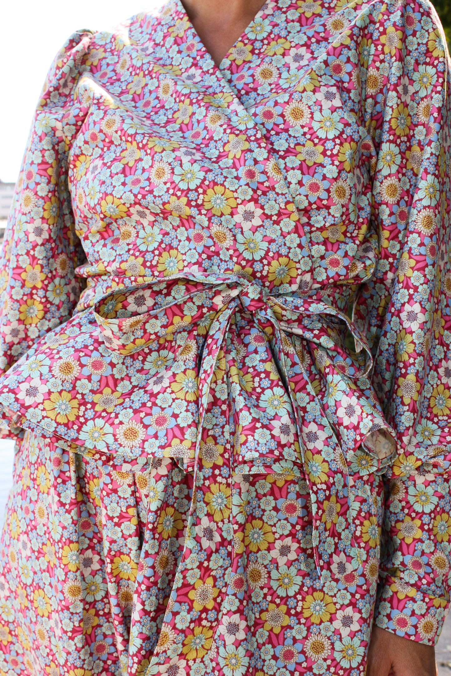 Keep Me Close Top - Pomegranate Flowers LIMITED