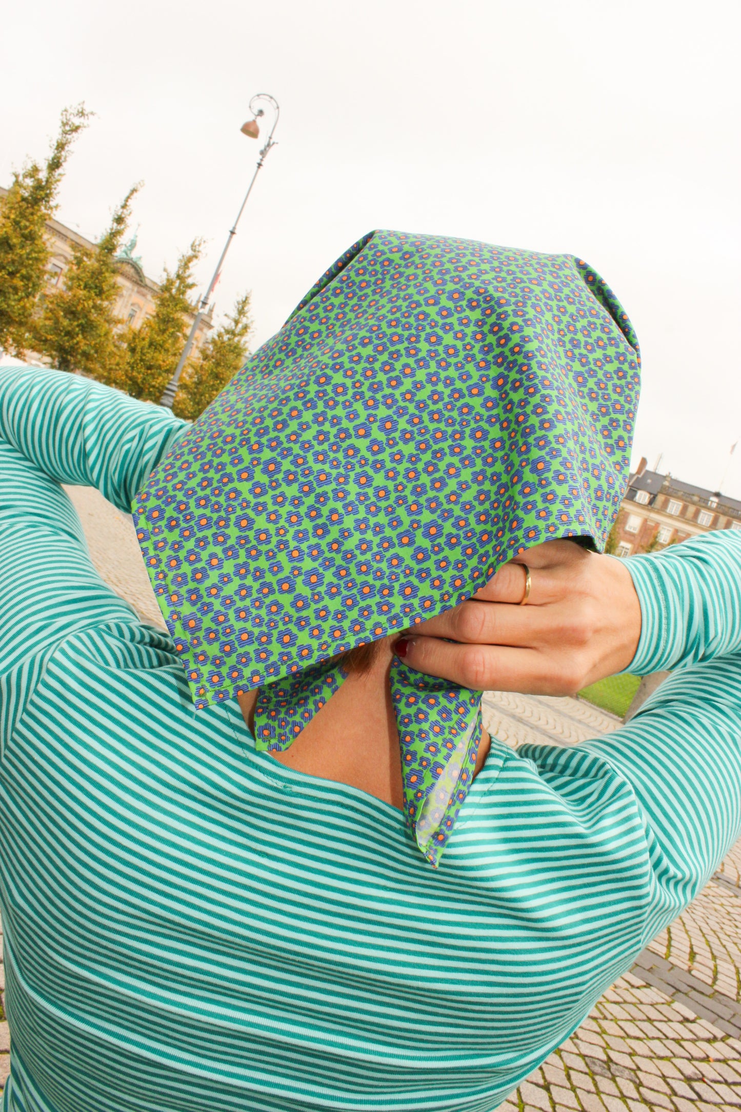 Fanny Scarf - Green Tiny Flowers READY TO SHIP