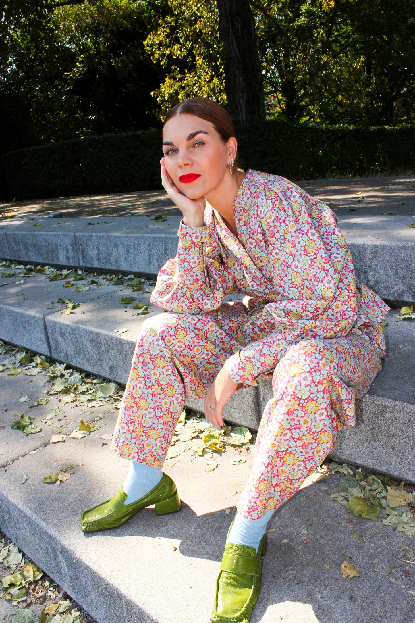 Boom Balloon Pants - Pomegranate Flowers LIMITED