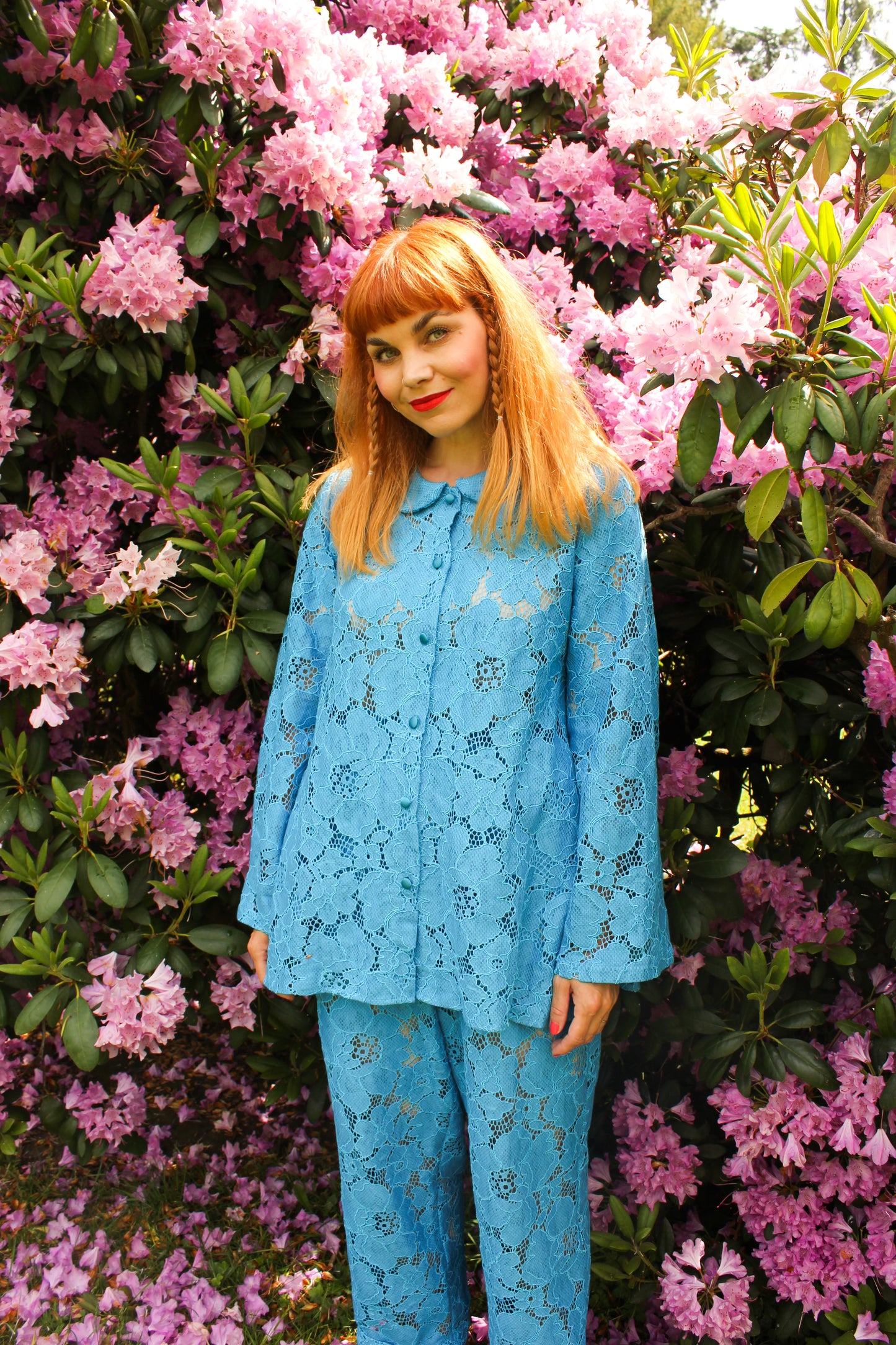 Prysselius Lace Shirt - Azure Blue XL