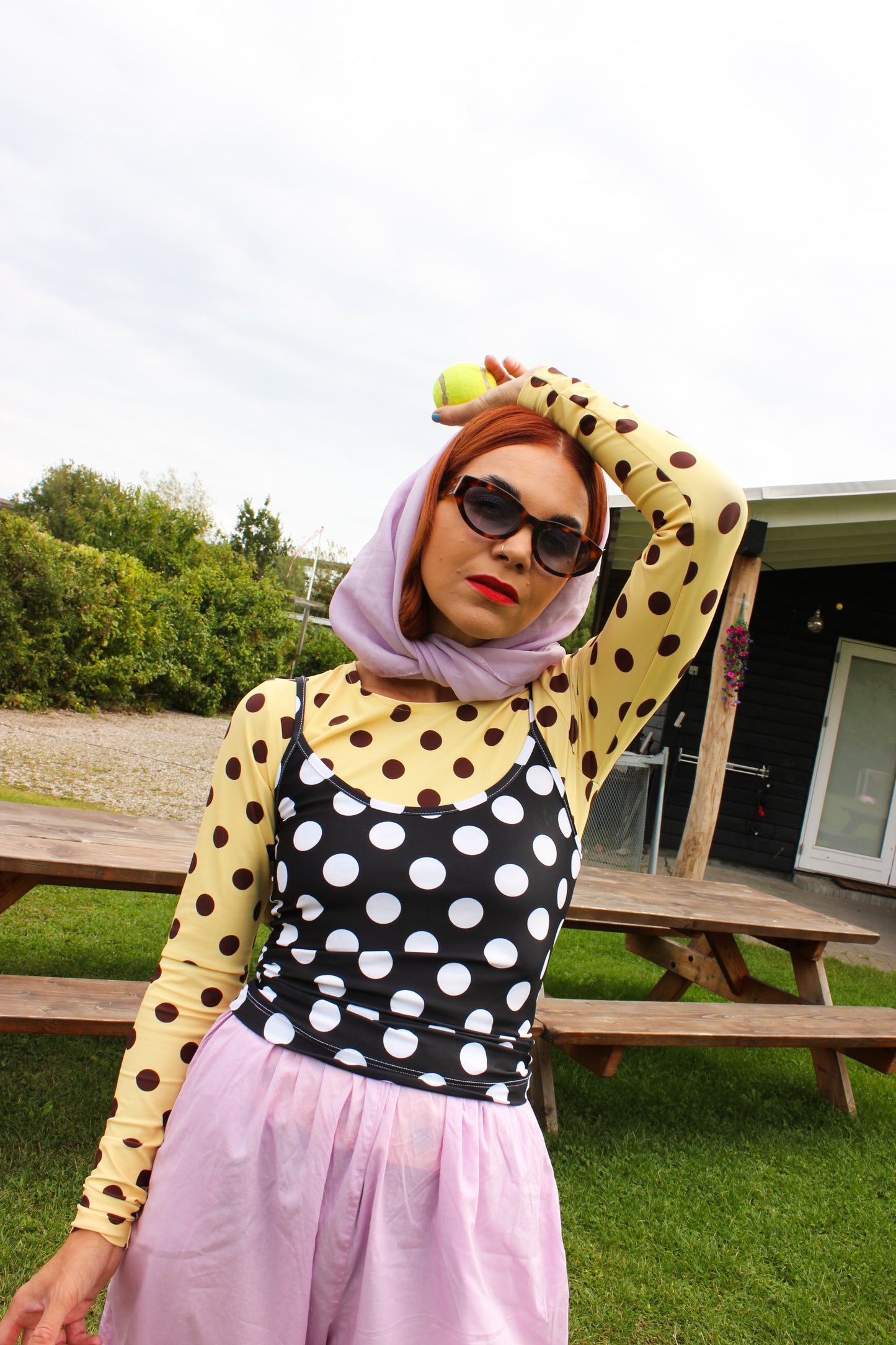 Balula Singlet - Black Dottie READY TO SHIP