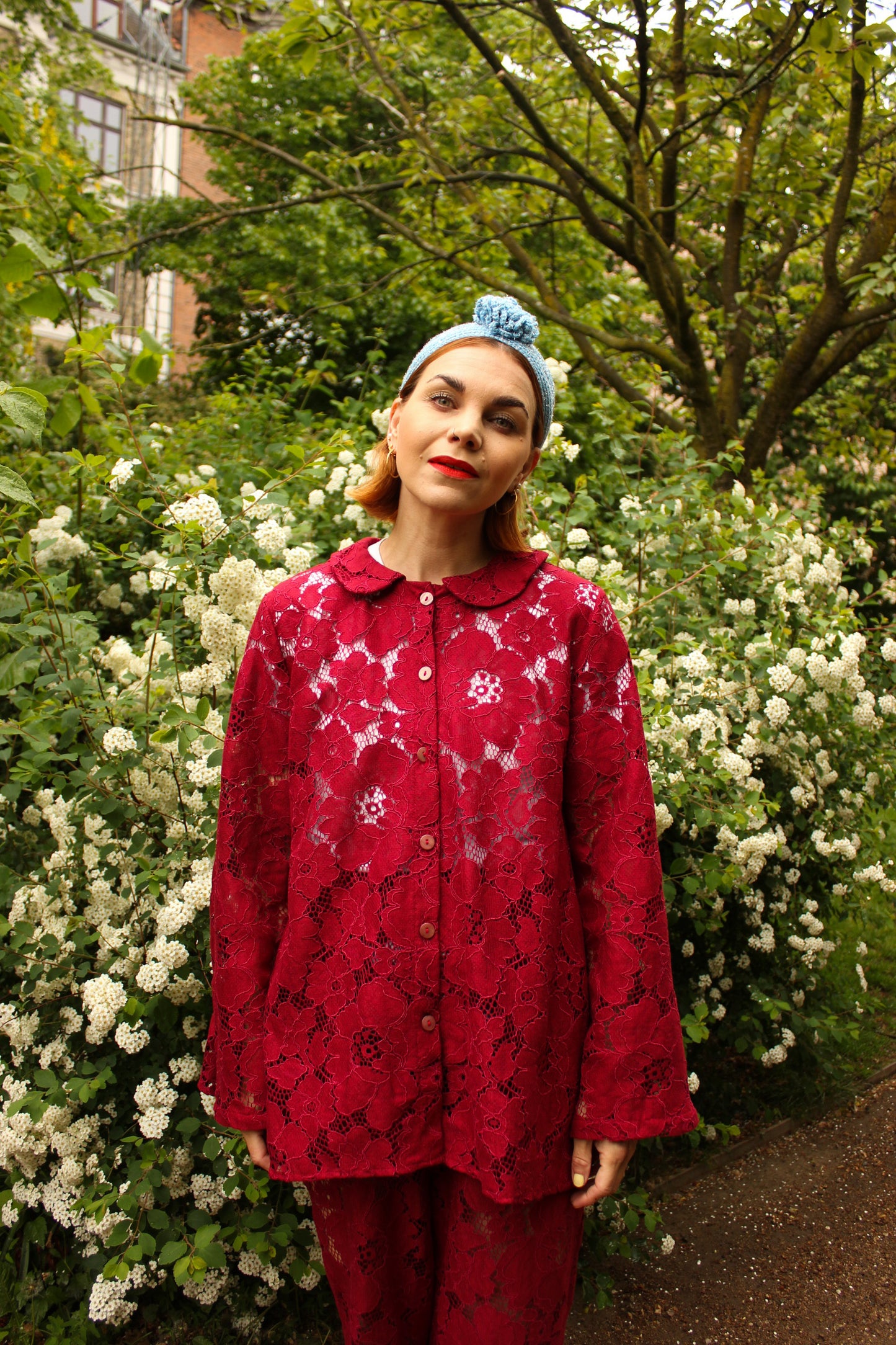 Prysselius Lace Shirt - Butterfly Burgundy