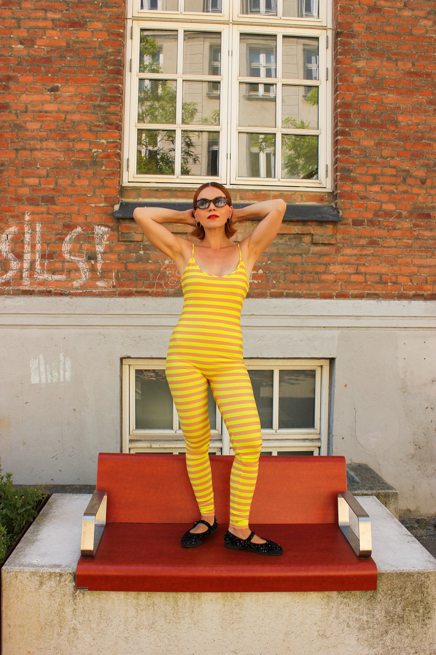 Spaghetti Onesie - Sunflower Stripes