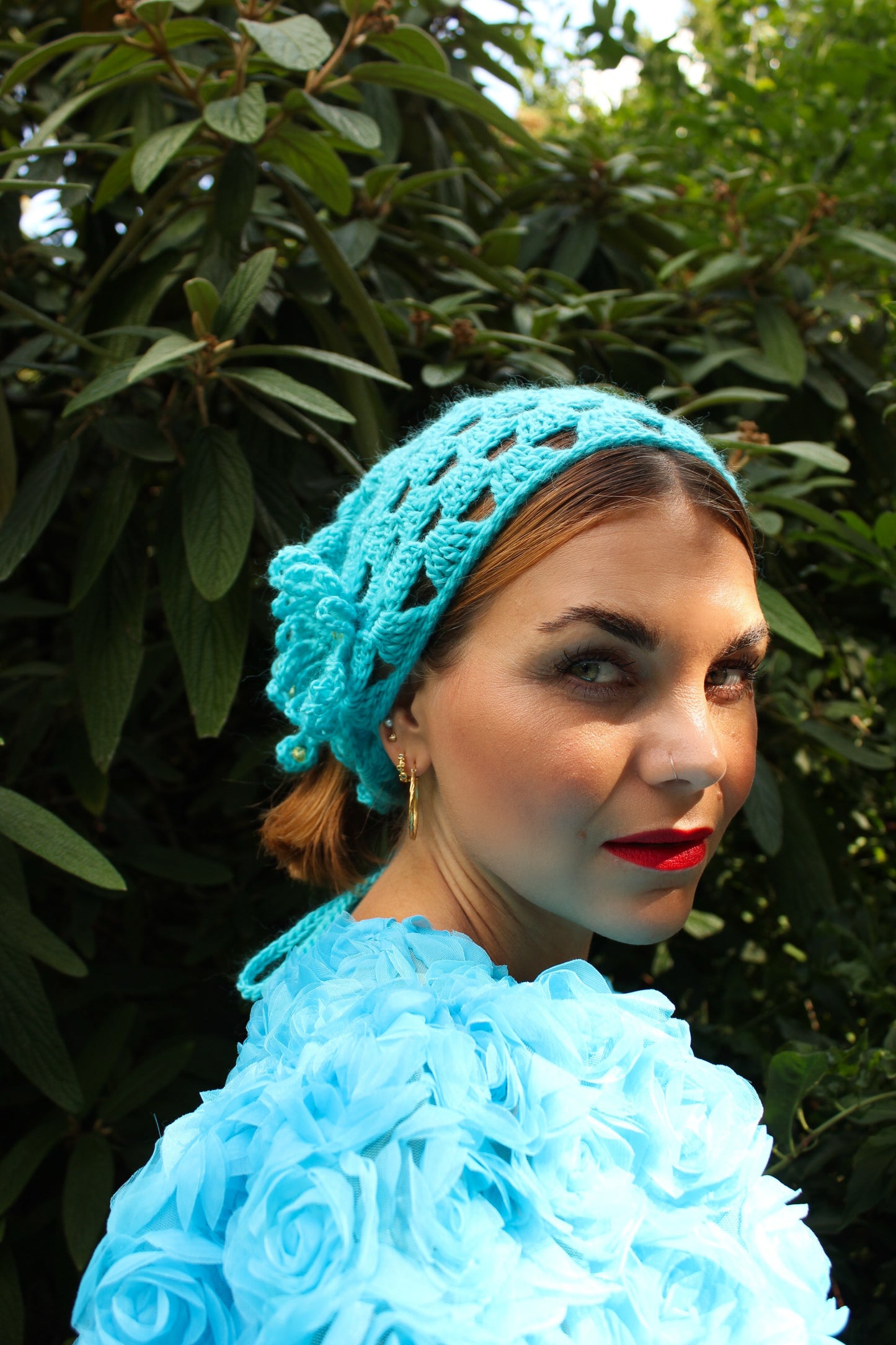 Dolores Bedazzled Flower Scarf - Crochet Pattern (DK)
