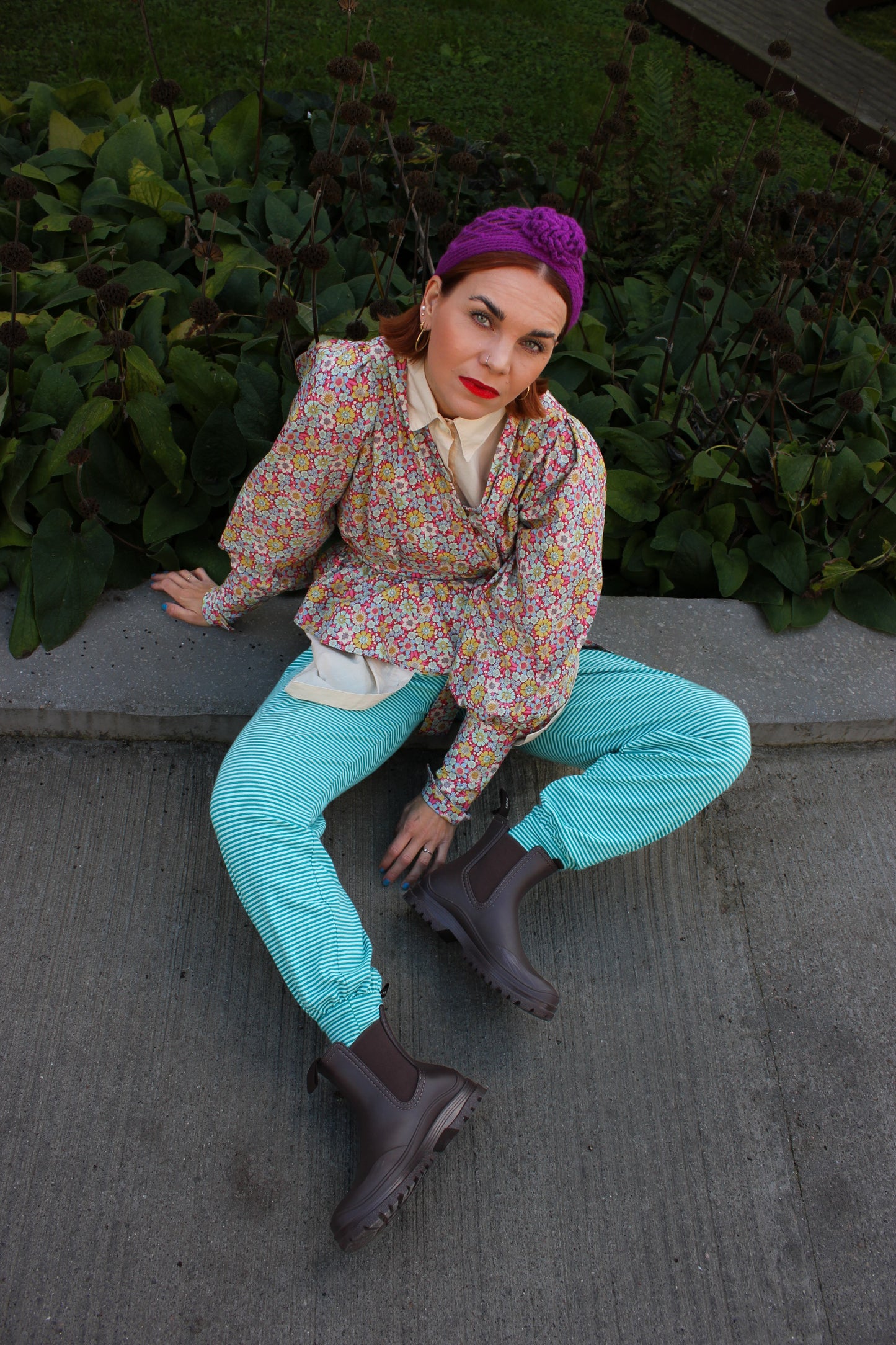Gardenia Slumber Pants - Green and Blue Love Affair