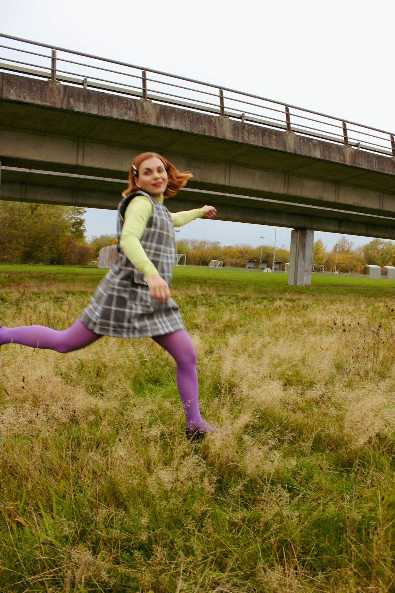 Mod Mini A Dress - Grey Checks