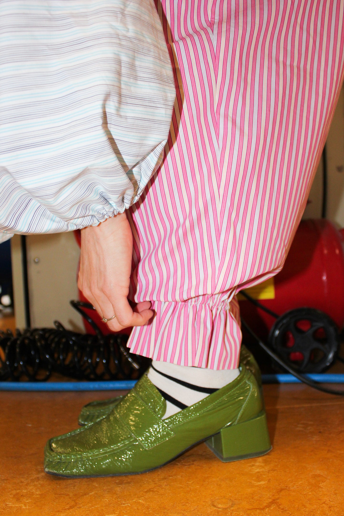 Nancy Mamelukes size XS - Pink Lollipop Stripes