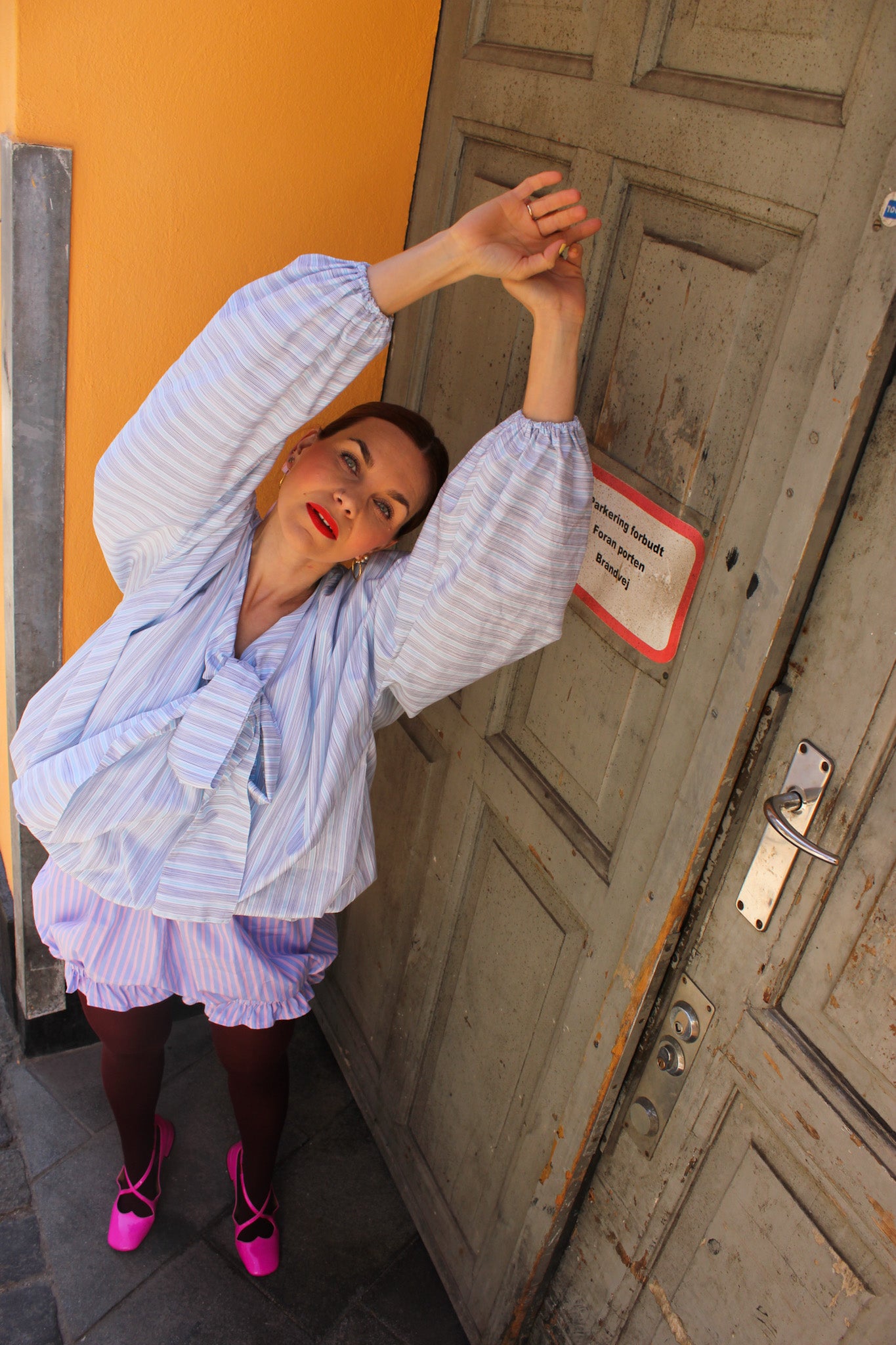 Bonnie Bloomers - Milky Blue and Blush Stripes