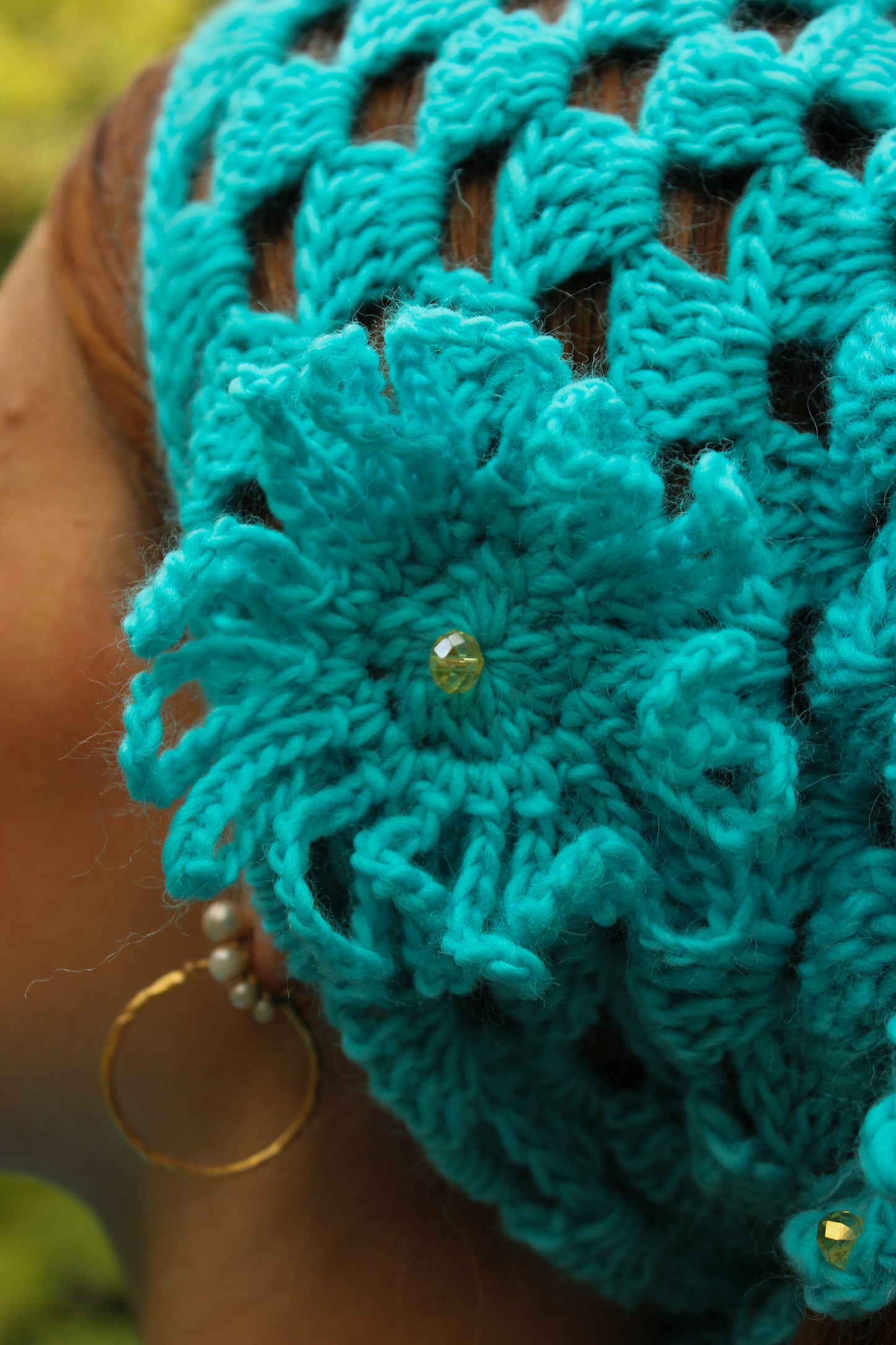 Dolores Bedazzled Flower Scarf - Crochet Pattern (DK)