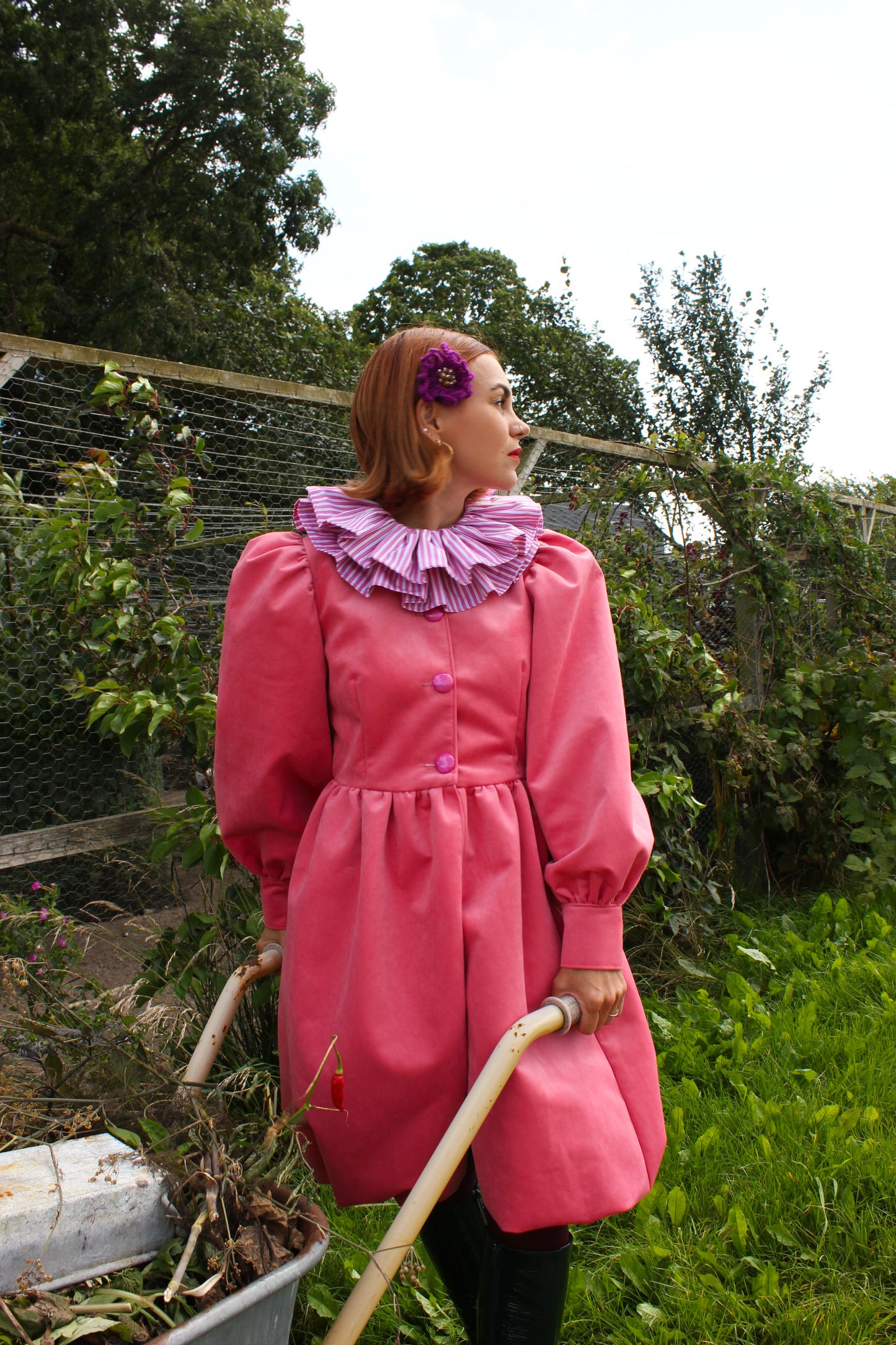 Oda Add-On-Collar - Lollipop Pink Stripes