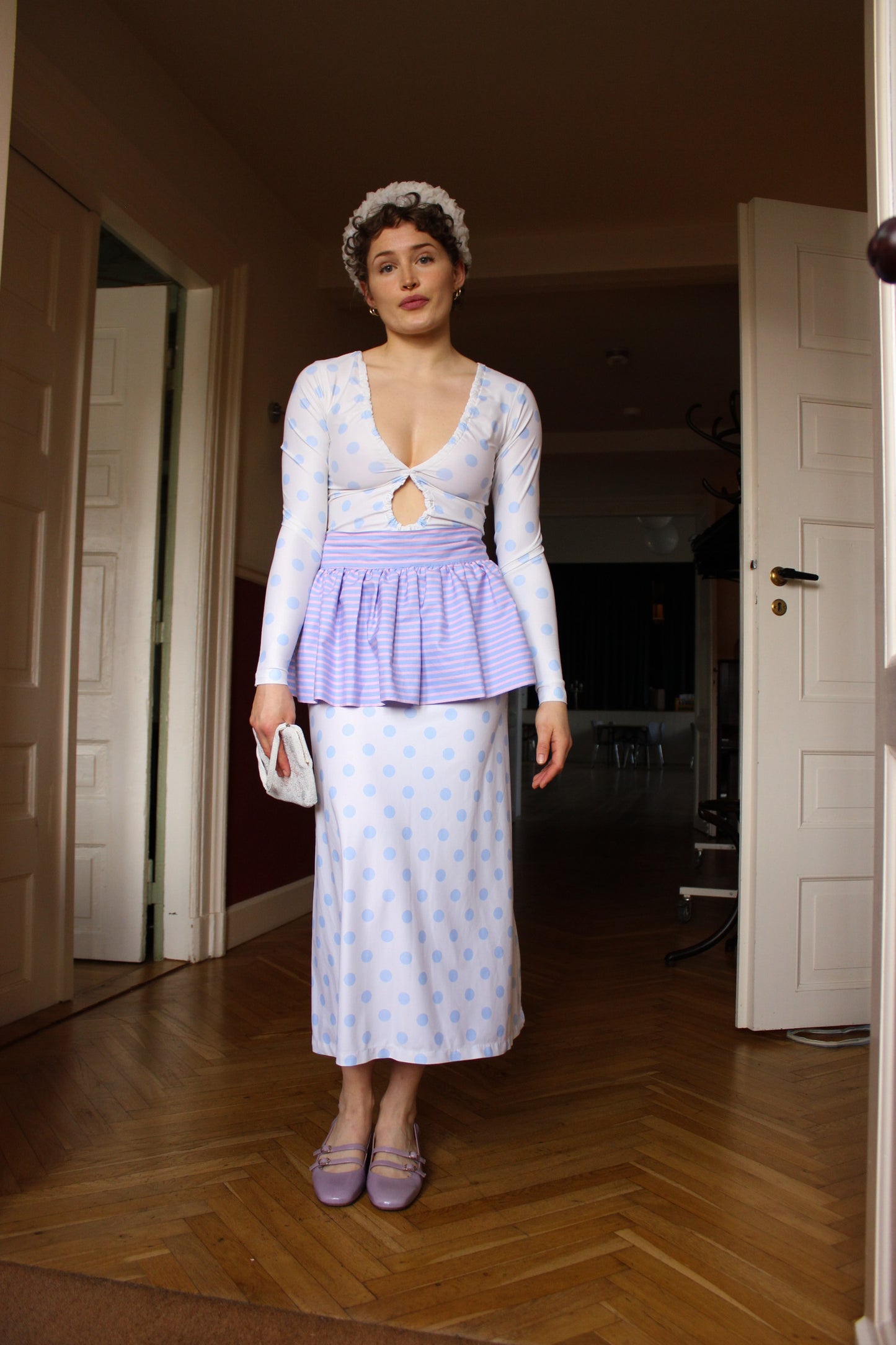 Sassy Dress - Baby Blue Dottie