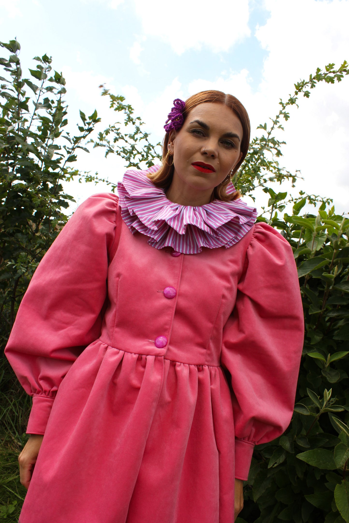 Oda Add-On-Collar - Lollipop Pink Stripes