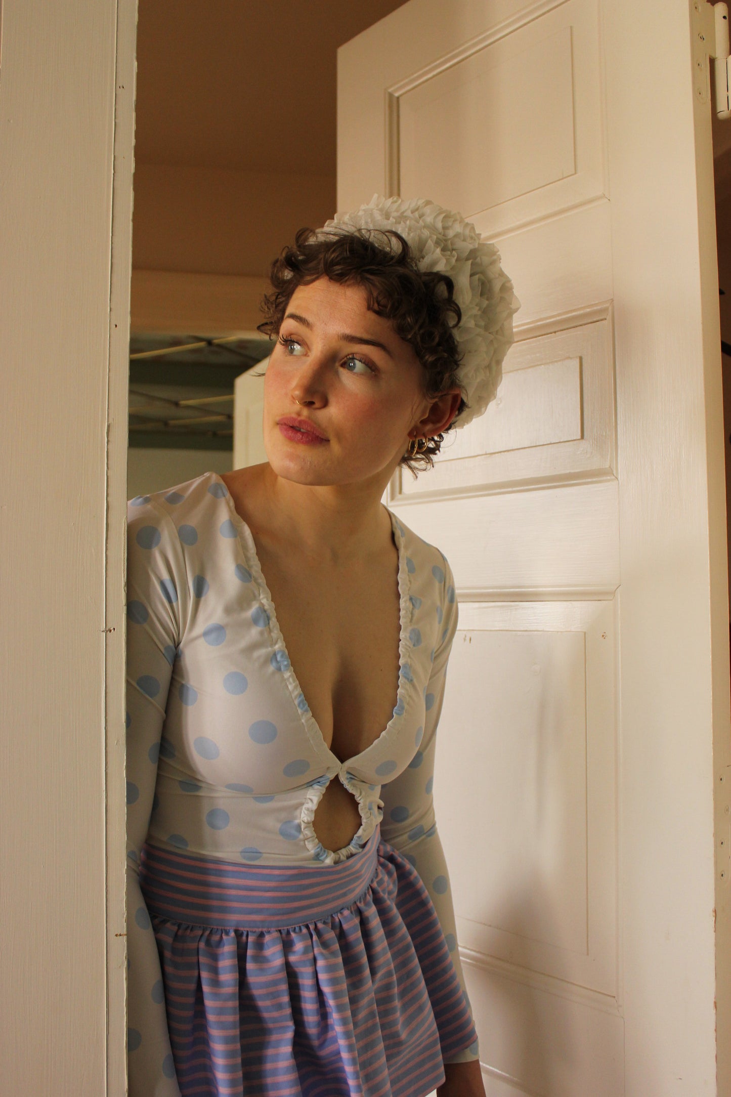 Sassy Dress - Baby Blue Dottie