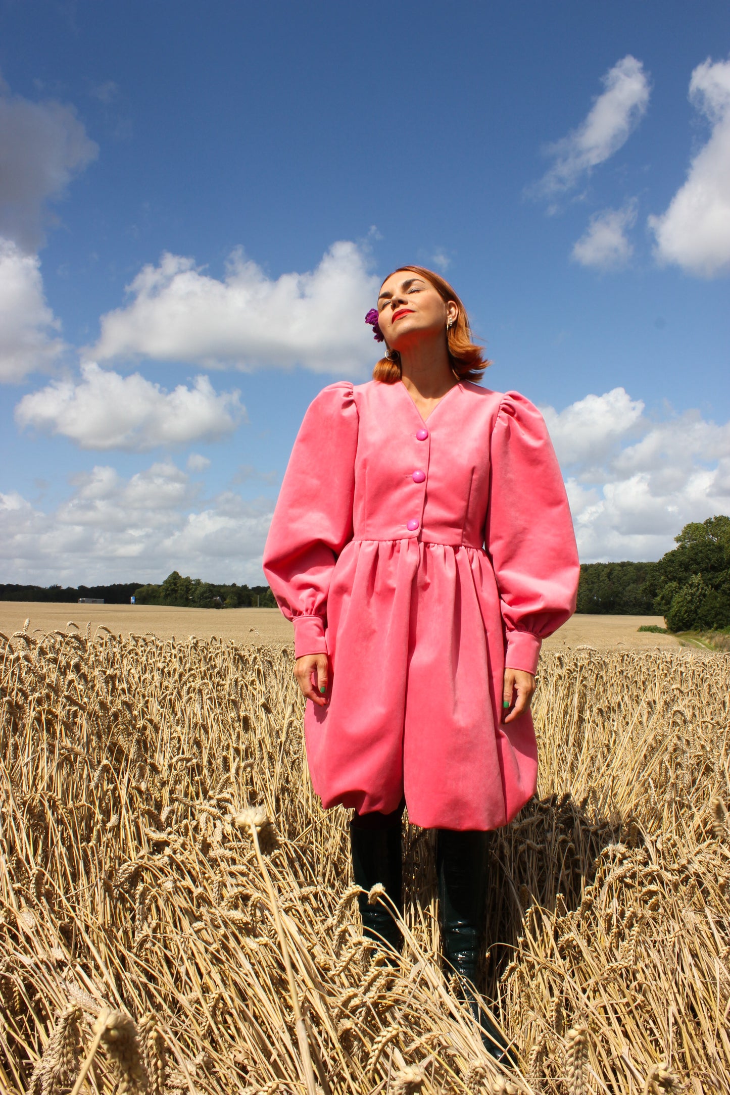 Whipped Cream Cake Midi Coat - Velvet Romance