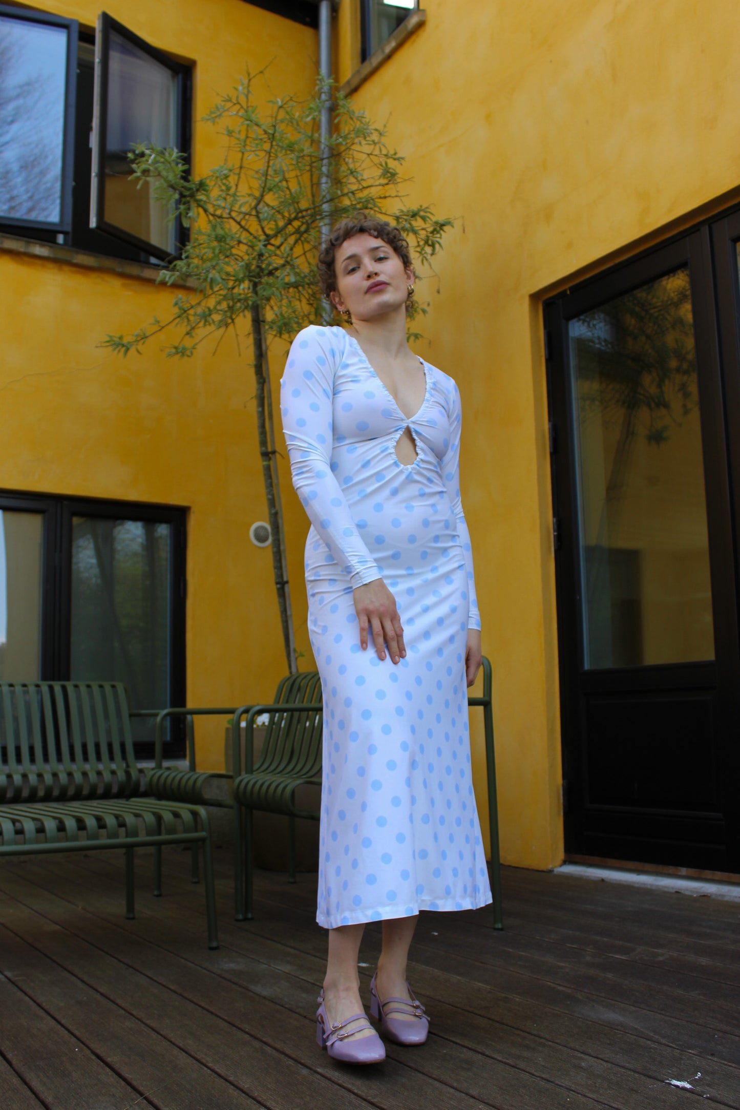 Sassy Dress - Baby Blue Dottie