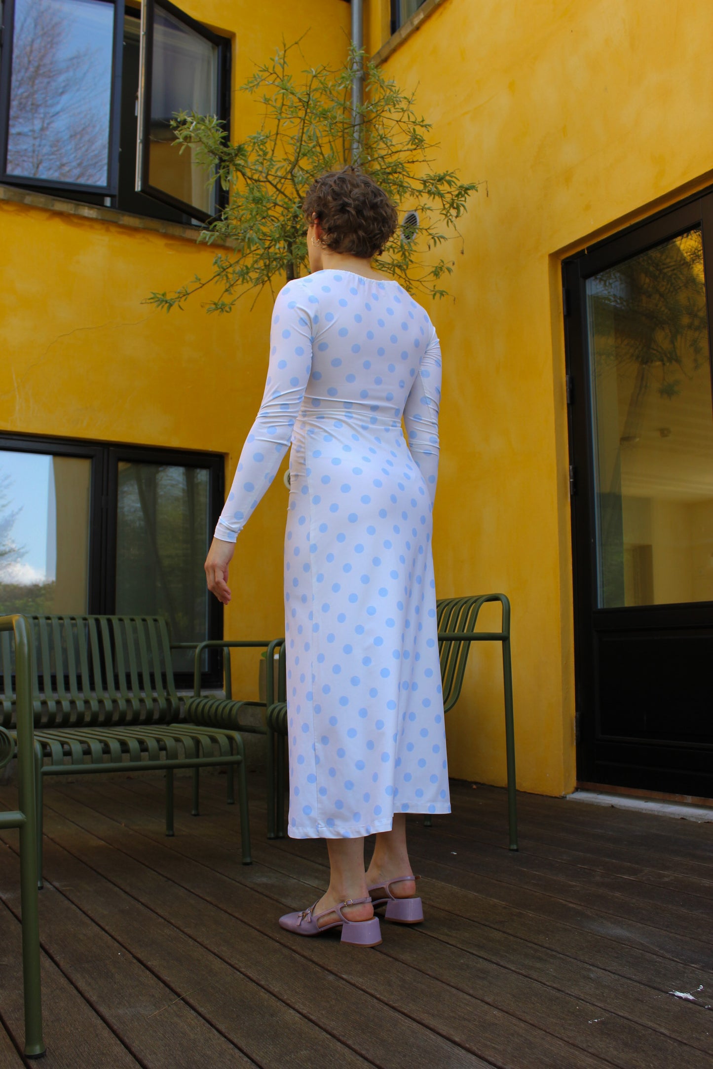 Sassy Dress - Baby Blue Dottie