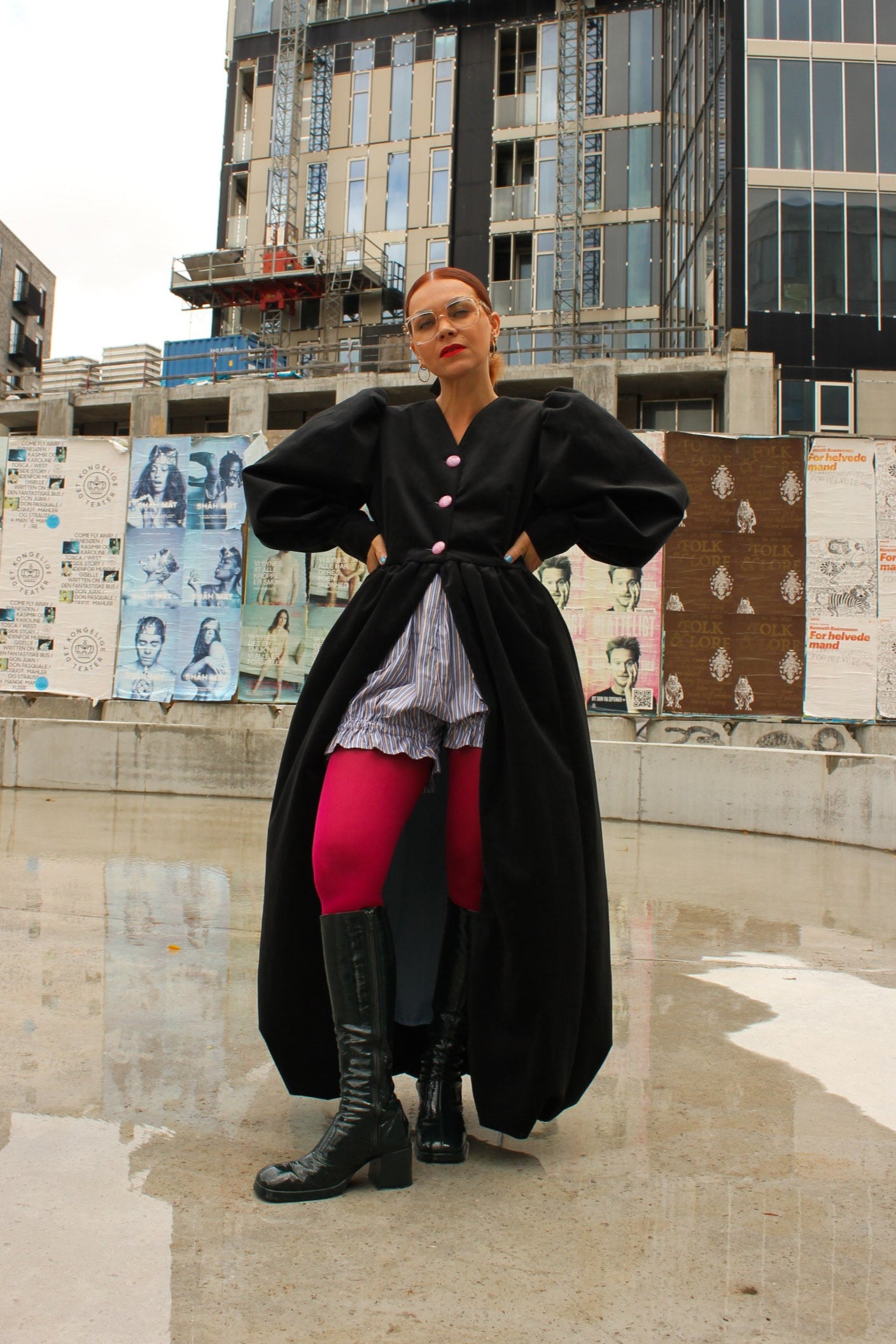 Whipped Cream Cake Maxi Coat - Night Sky Velvet