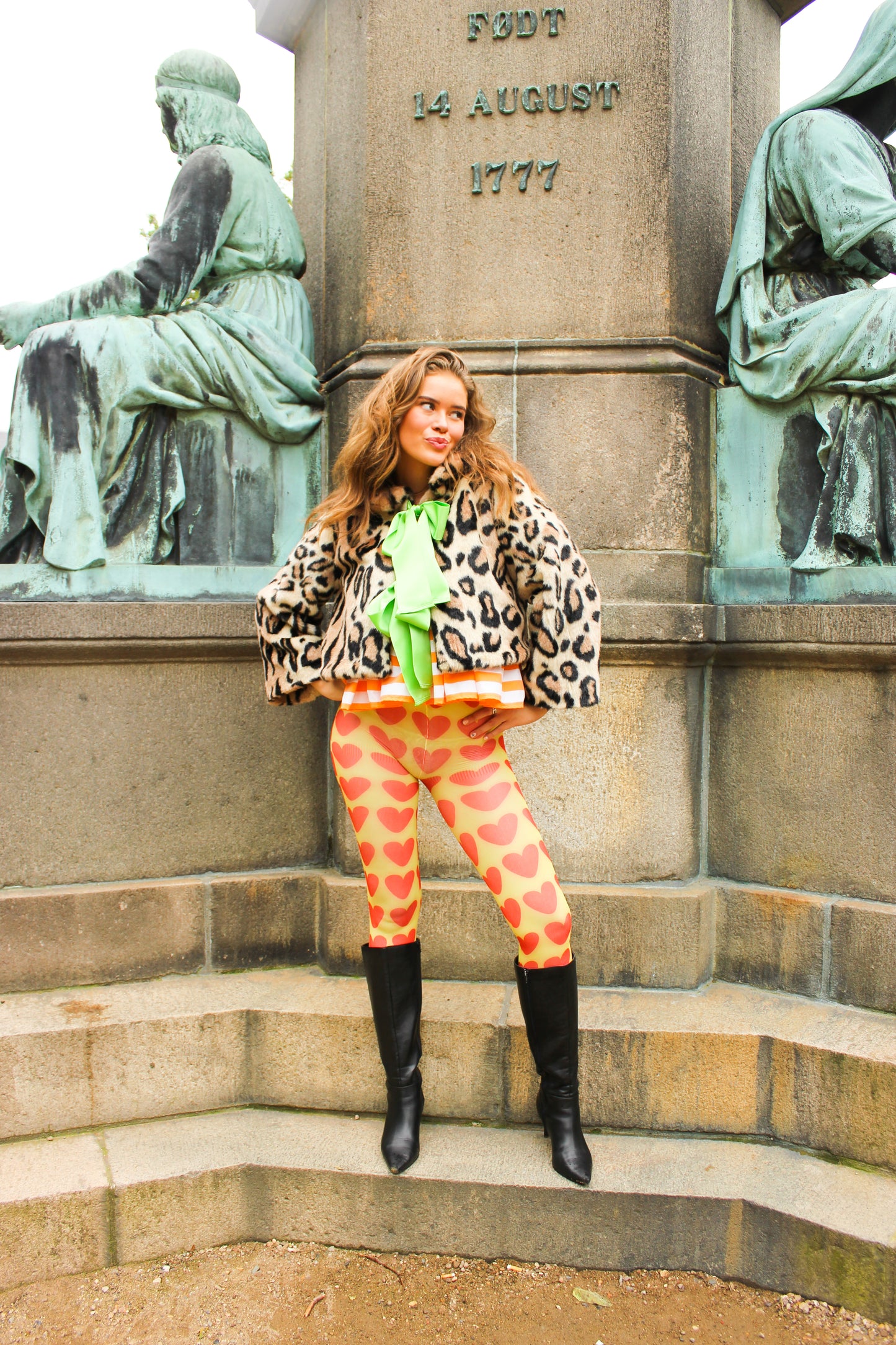 Fab Legs printed tights - Sweethearts Yellow