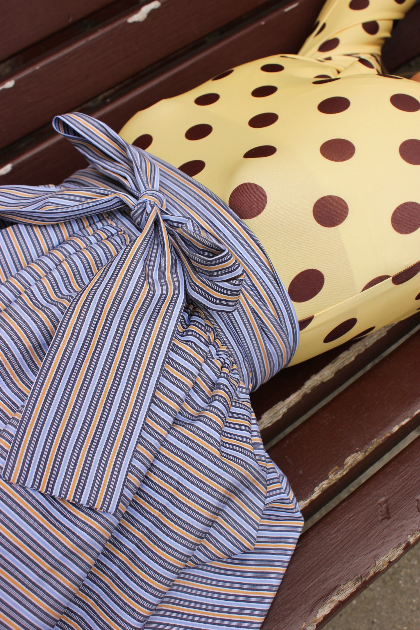 Bobbie Beam Wrap Skirt - Sunflower Sky Stripes