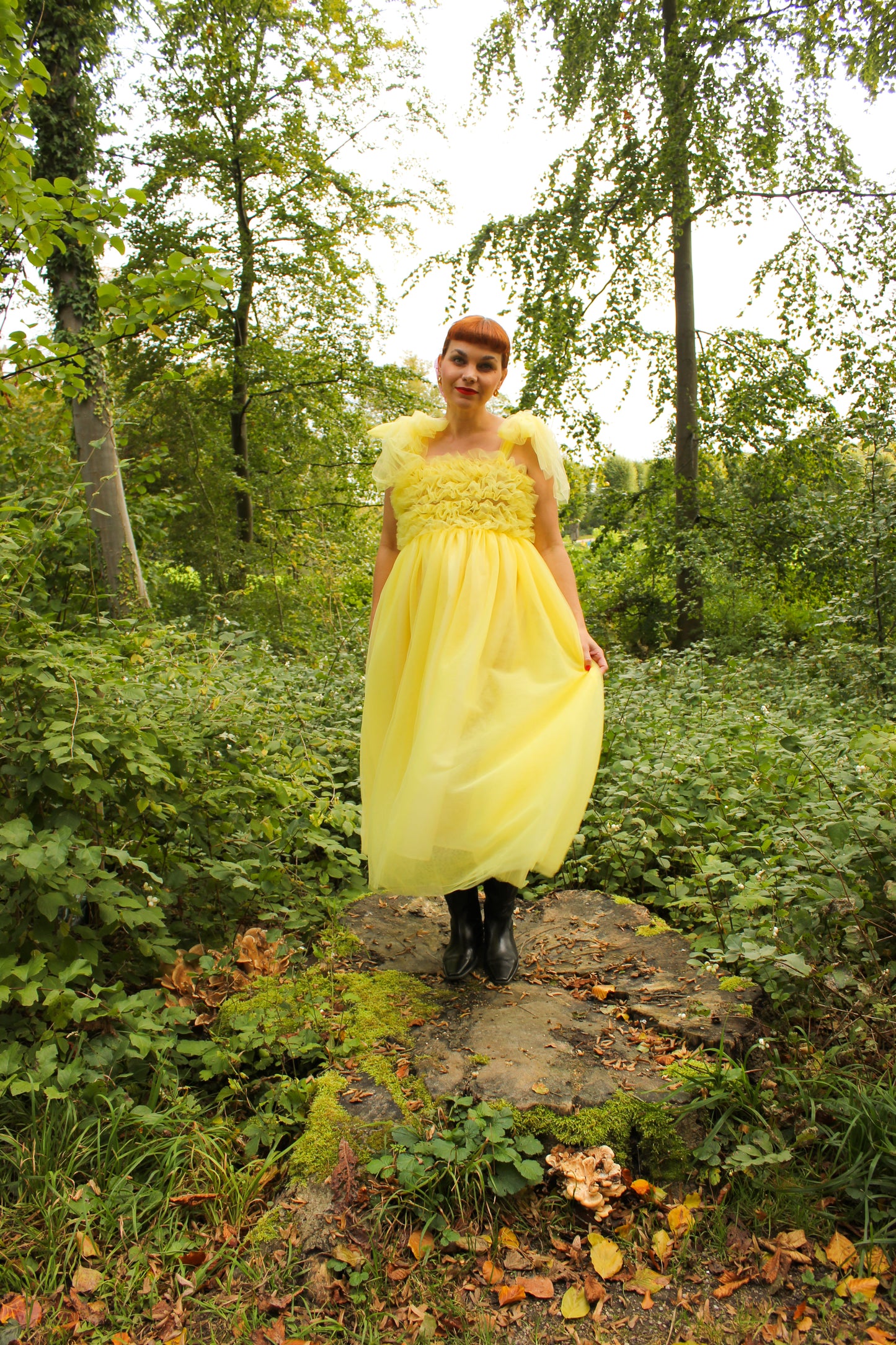 Fey Tulle Dress - Creamy Yellow