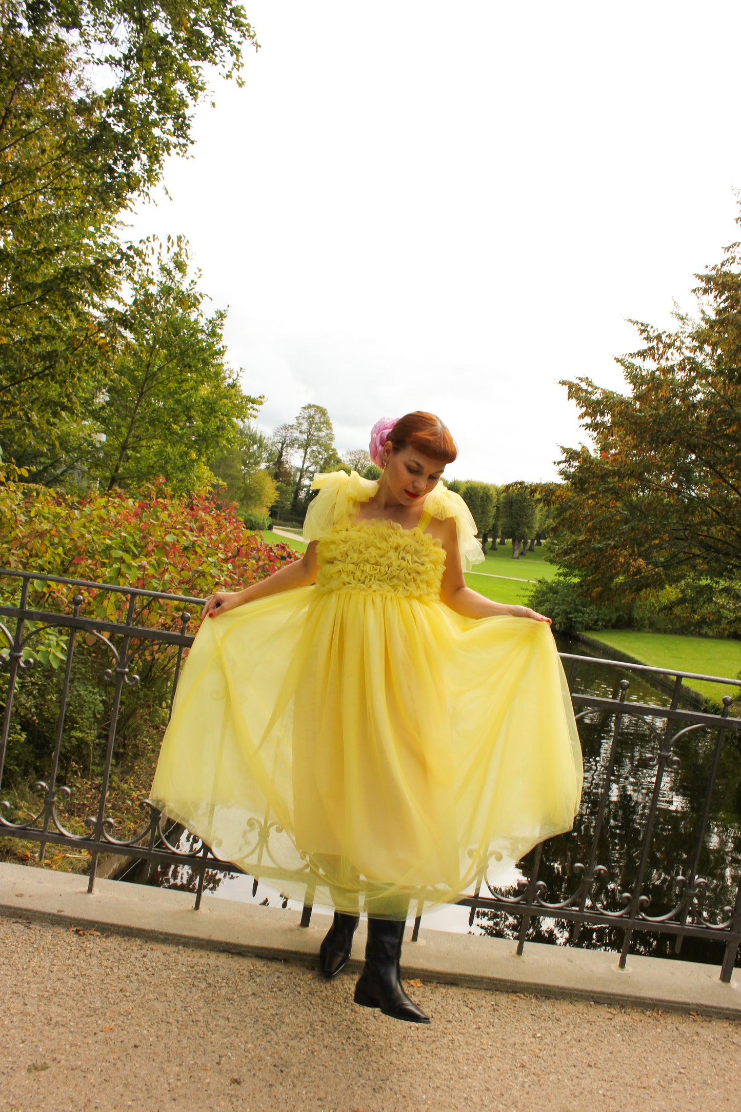 Fey Tulle Dress - Creamy Yellow