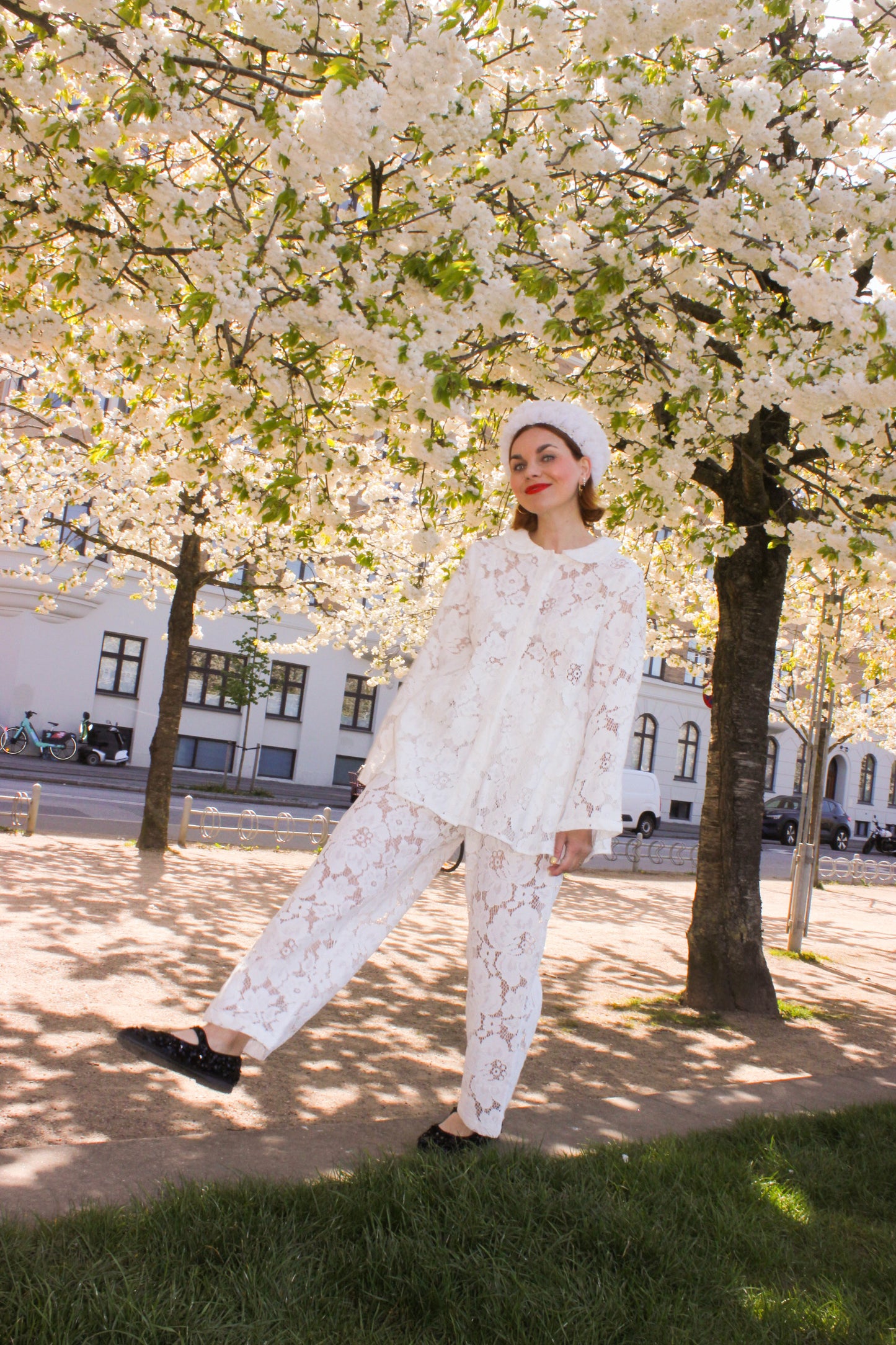Prysselius Lace Pants - Cherry White