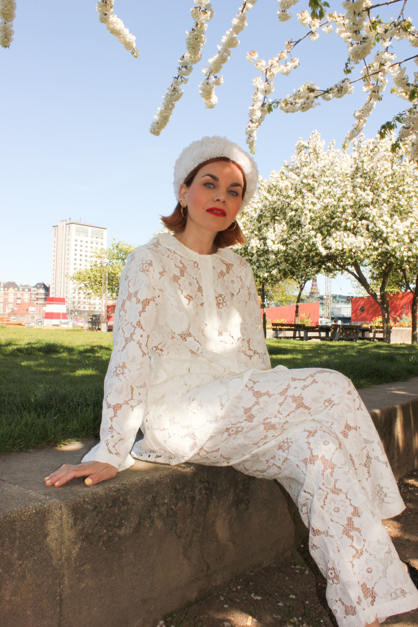 Prysselius Lace Pants - Cherry White