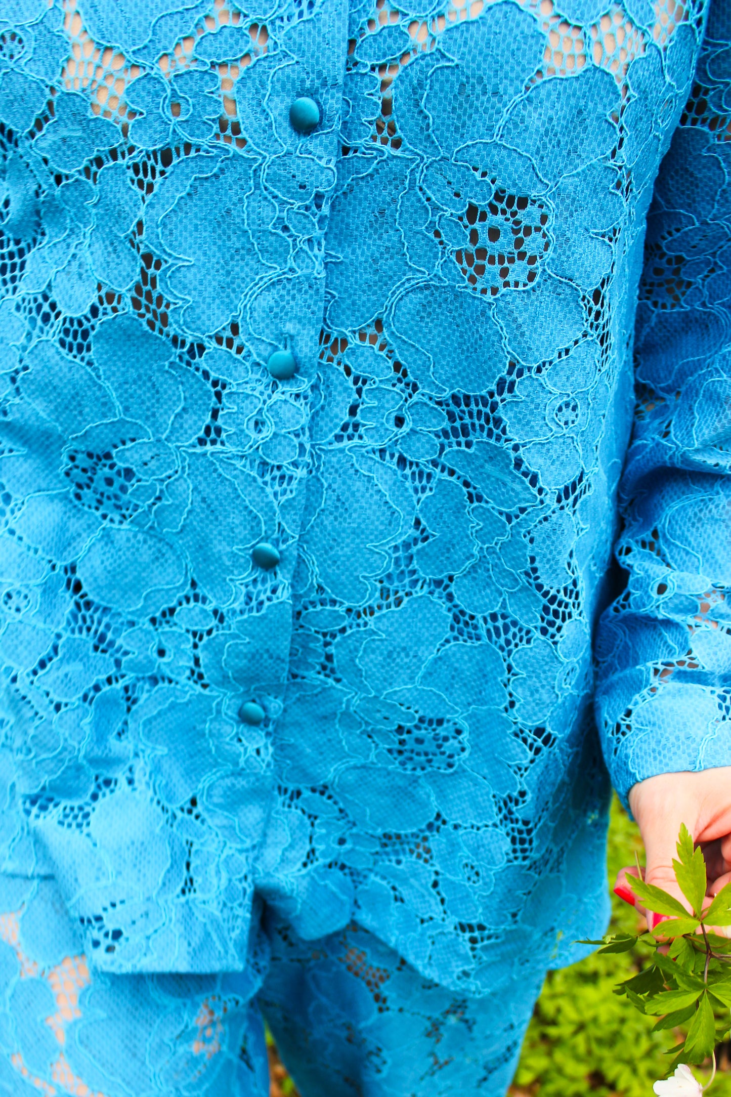 Prysselius Lace Shirt - Azure Blue XL