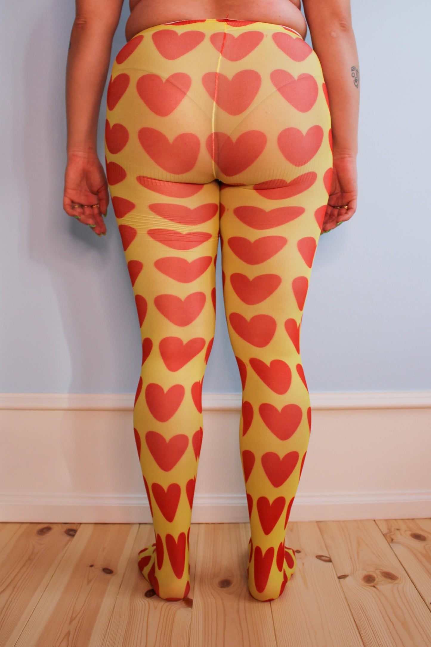Fab Legs printed tights - Sweethearts Yellow