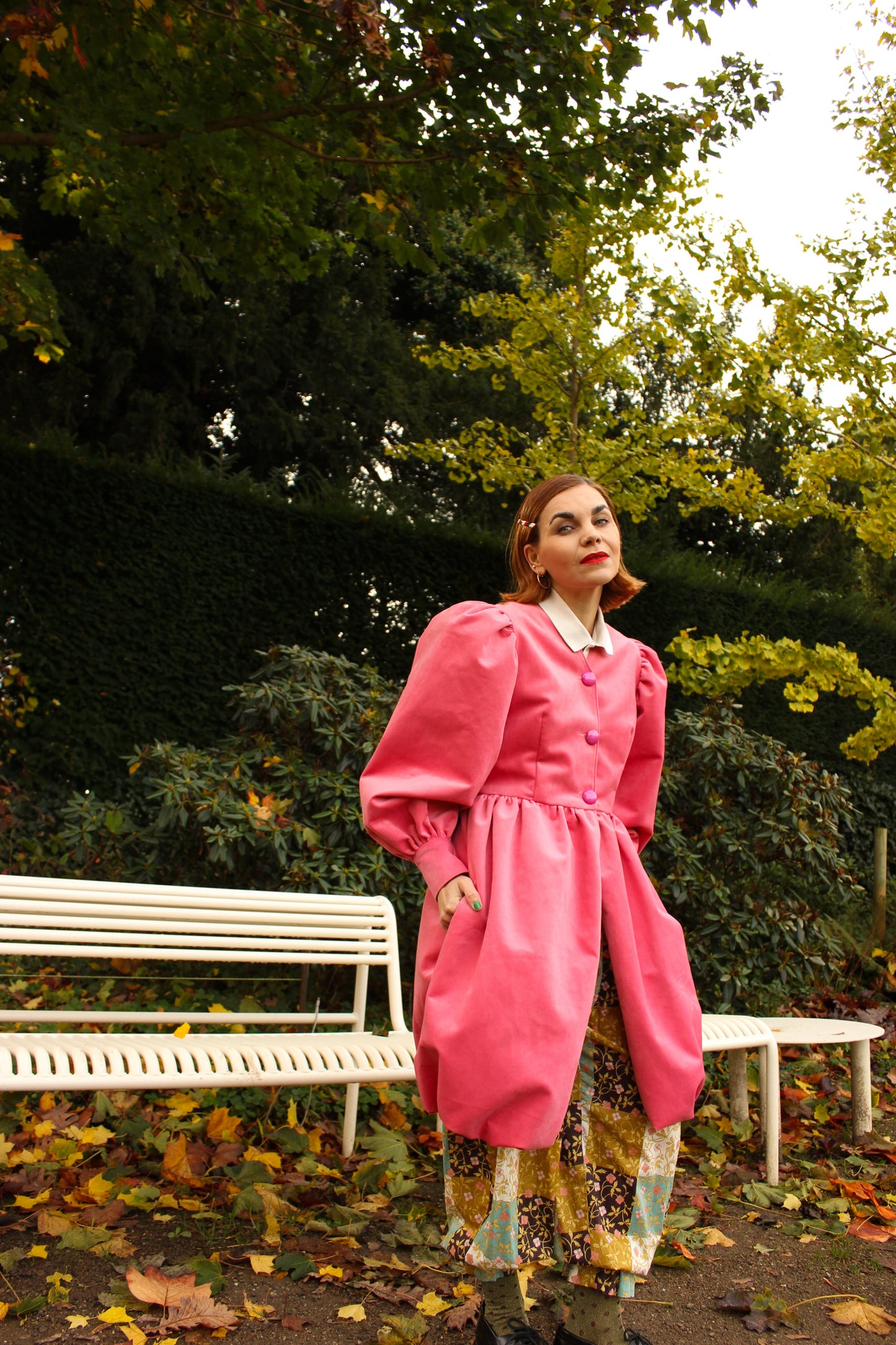 Whipped Cream Cake Midi Coat - Velvet Romance