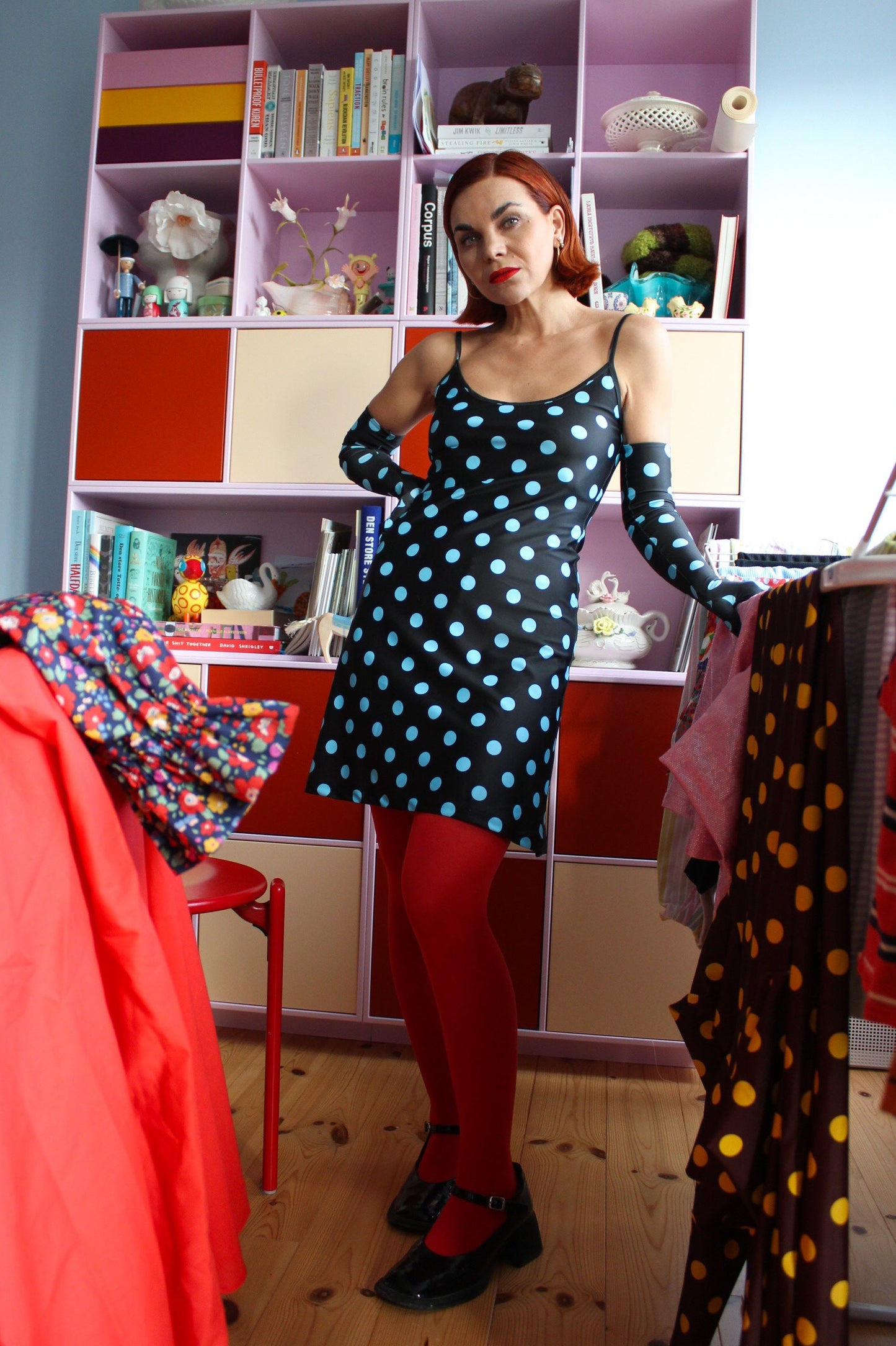 Celeste Mini Slip Dress - Moon Dance Dots