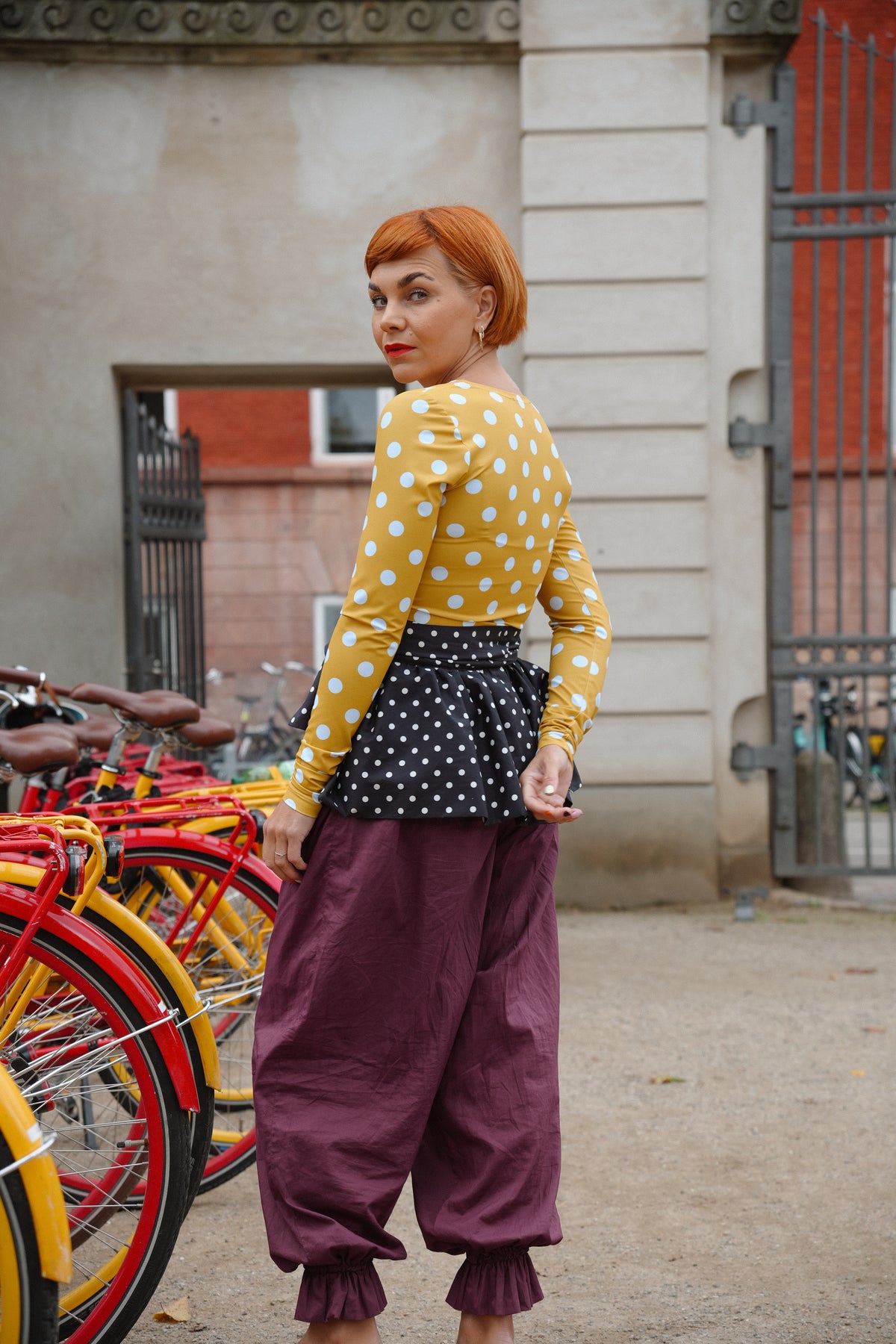 Bobbie Beam Wrap Skirt - Polka Noir