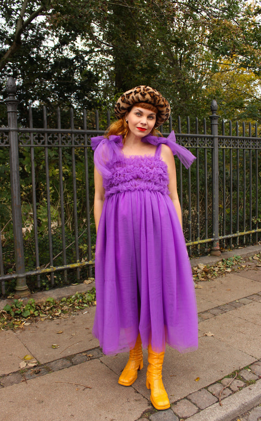 Fey Tulle Dress - Blackberry Purple