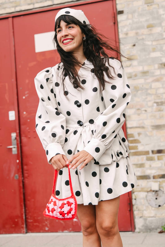 Whipped Cream Cake Jacket - Polka Noir