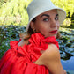 Water Lily Ruffle Top - Poppy Red