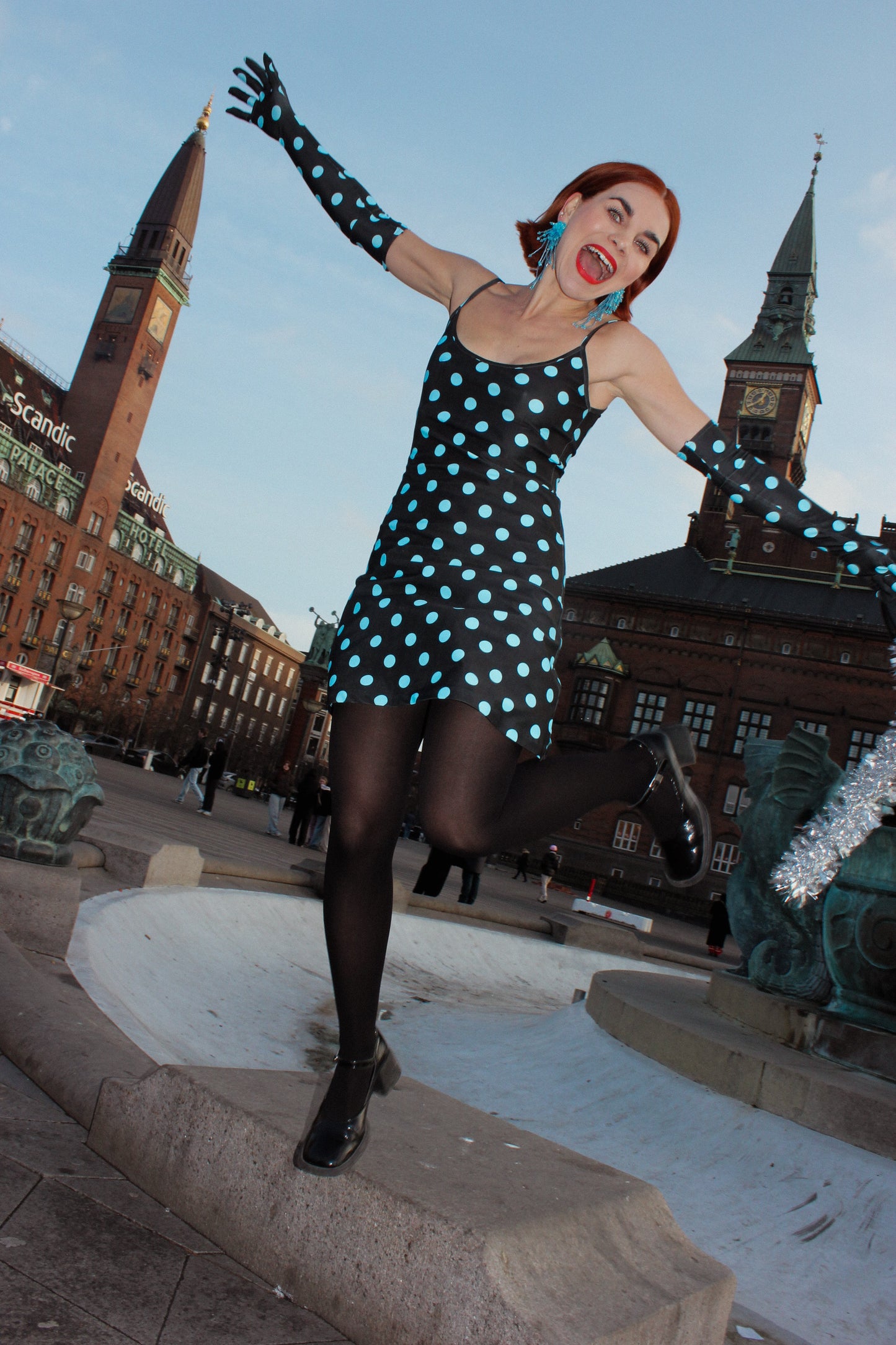 Celeste Mini Slip Dress - Moon Dance Dots