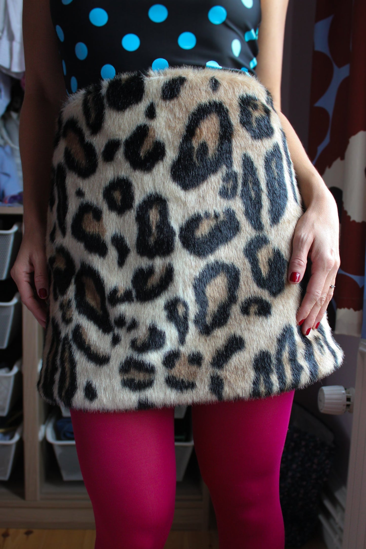 Fran Mini A Skirt - Faux Leo