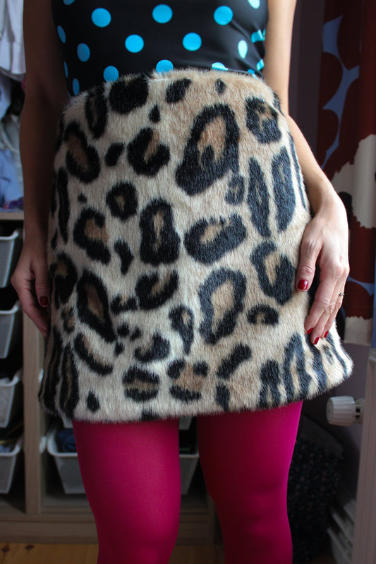 Fran Mini A Skirt - Faux Leo