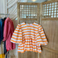 Bubble top - Orange Sorbet stripes