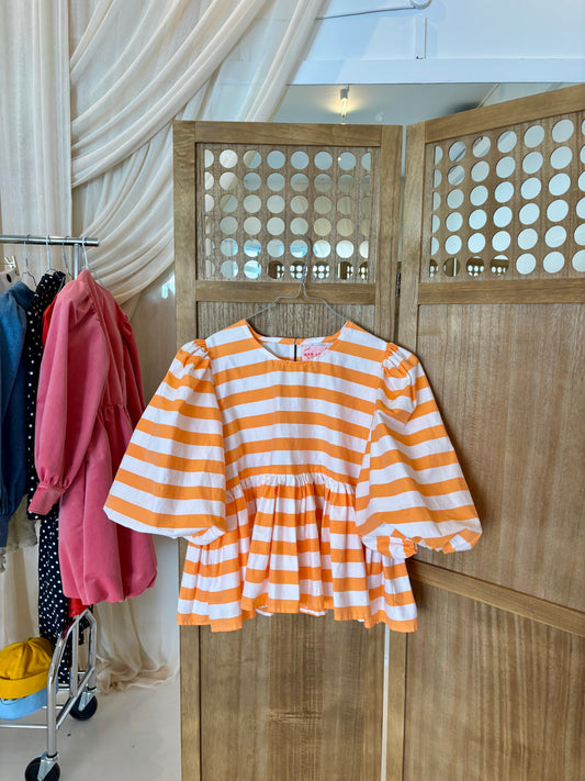 Bubble top - Orange Sorbet stripes