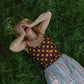 Balula Singlet - Coffee Noir Dots PRE ORDER