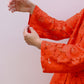 Prysselius Lace Shirt - Mandarin Red